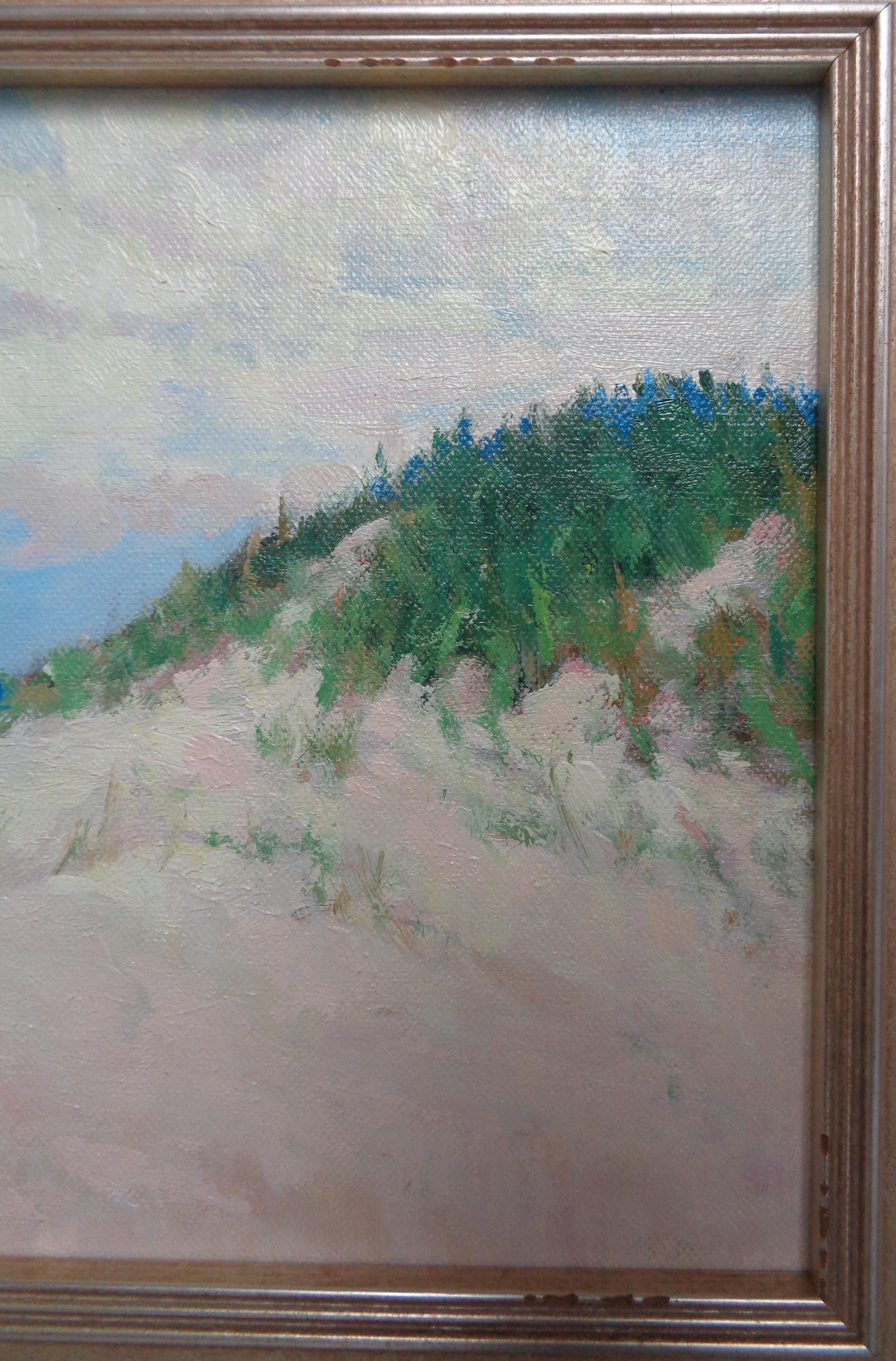 Beach & Ocean Impressionistic Seascape Oil Painting Dunes by Michael Budden For Sale 4