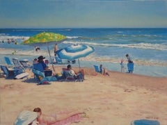 Beach Ocean Impressionistic Seascape Oil Painting Michael Budden Beach Day