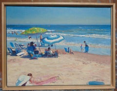 Impressionistische Meereslandschaft, Ölgemälde Michael Budden, Strandtag