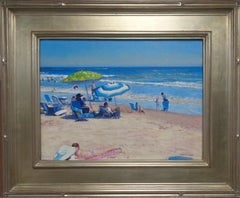 Beach Ocean Impressionistic Seascape Oil Painting Michael Budden Beach Day
