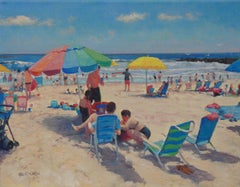 Beach Ocean Impressionistic Seascape Oil Painting Michael Budden Beach Day II