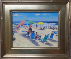 Beach Ocean Impressionistic Seascape Oil Painting Michael Budden Beach Day II