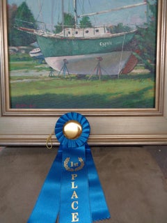 Spiaggia e Oceano Impressionista Paesaggio marino Pittura a olio Michael Budden Barca Gypsie