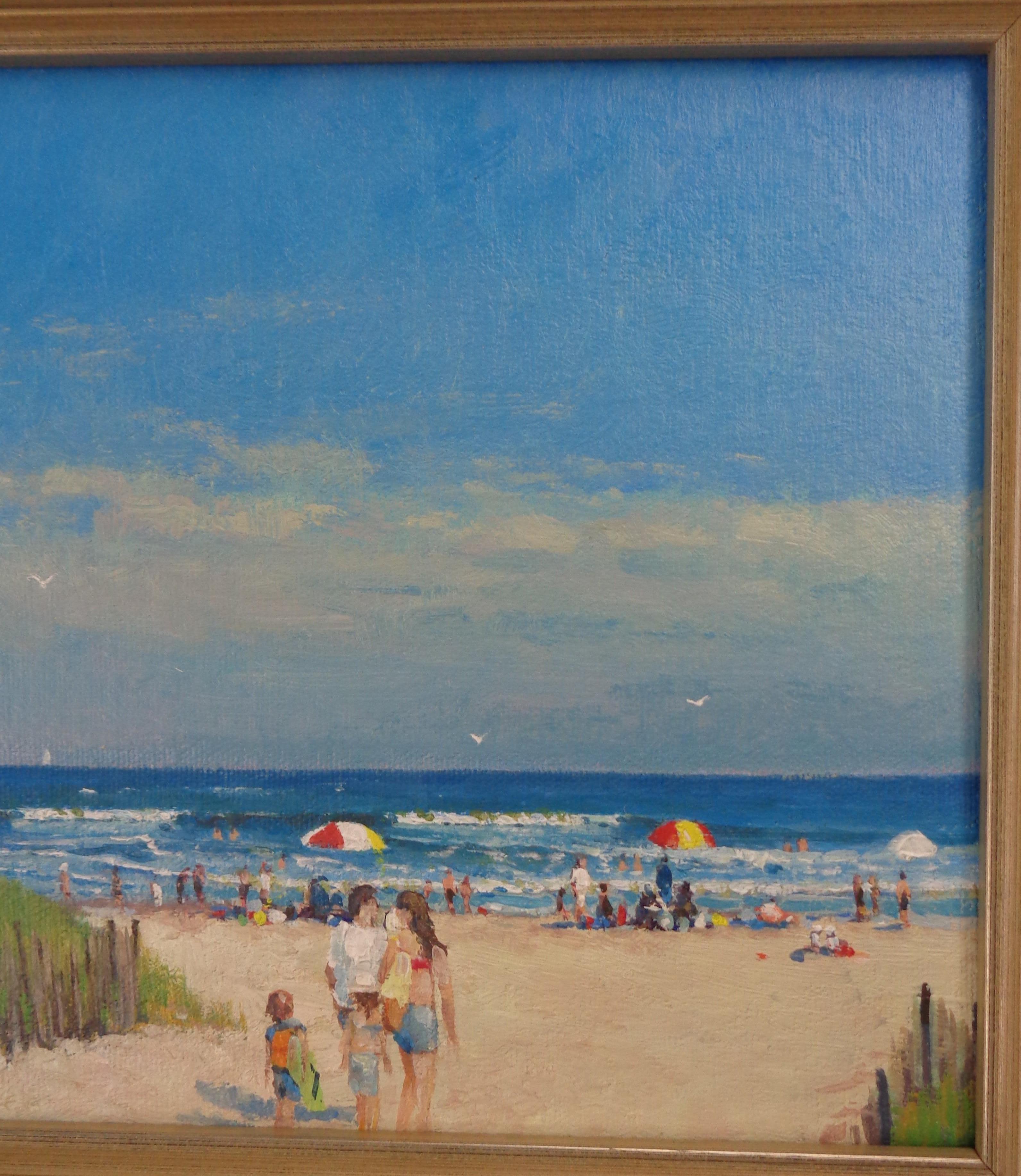 Beach & Ocean Impressionistic Seascape Oil Painting Michael Budden To The Beach  3