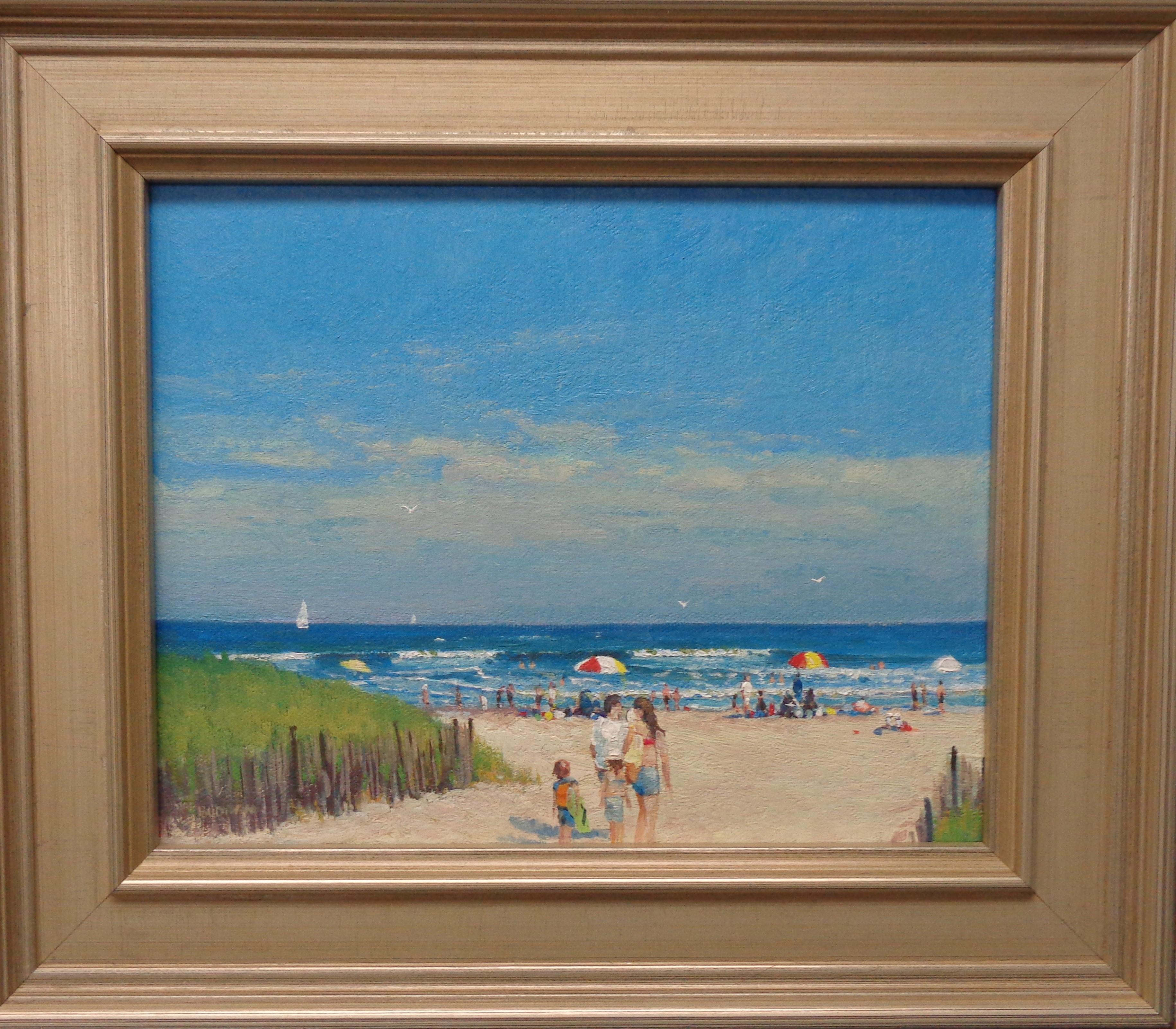 To The Beach is an oil painting on canvas by award winning contemporary artist Michael Budden that showcases a beautiful day heading to the beach.  This painting is new and the image measures 8 x 10 unframed.
ARTIST'S STATEMENT
I have been in the