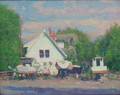 Beach Ocean Impressionistic Seascape Oil Painting Oxford Md Boat Michael Budden