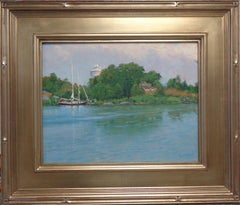 Beach Ocean Impressionistic Seascape Oil Painting Oxford Md Boat Michael Budden