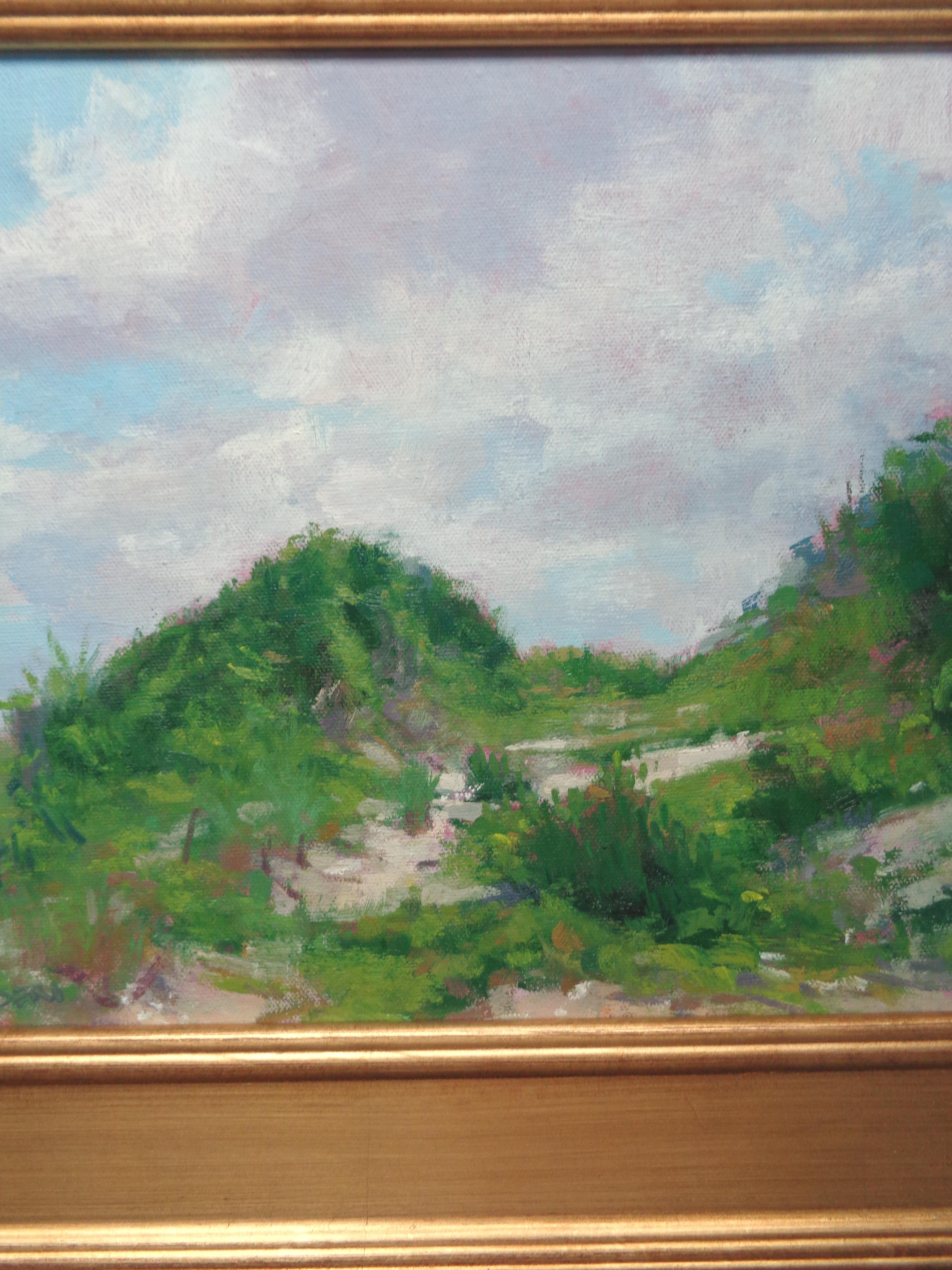 Impressionistische Meereslandschaft, Ölgemälde mit Dünen von Michael Budden, Strand & Ozean im Angebot 2