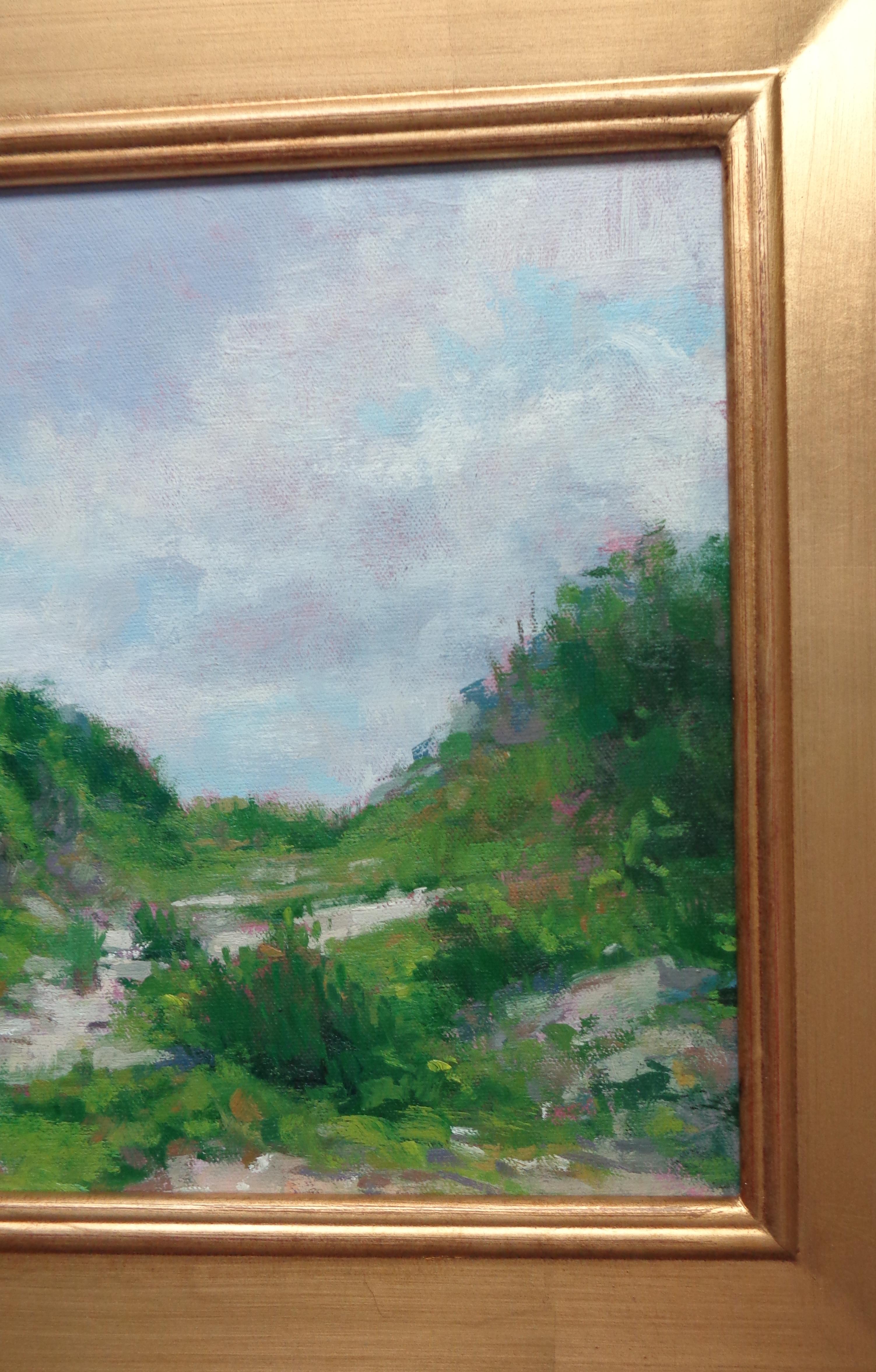 Impressionistische Meereslandschaft, Ölgemälde mit Dünen von Michael Budden, Strand & Ozean im Angebot 3