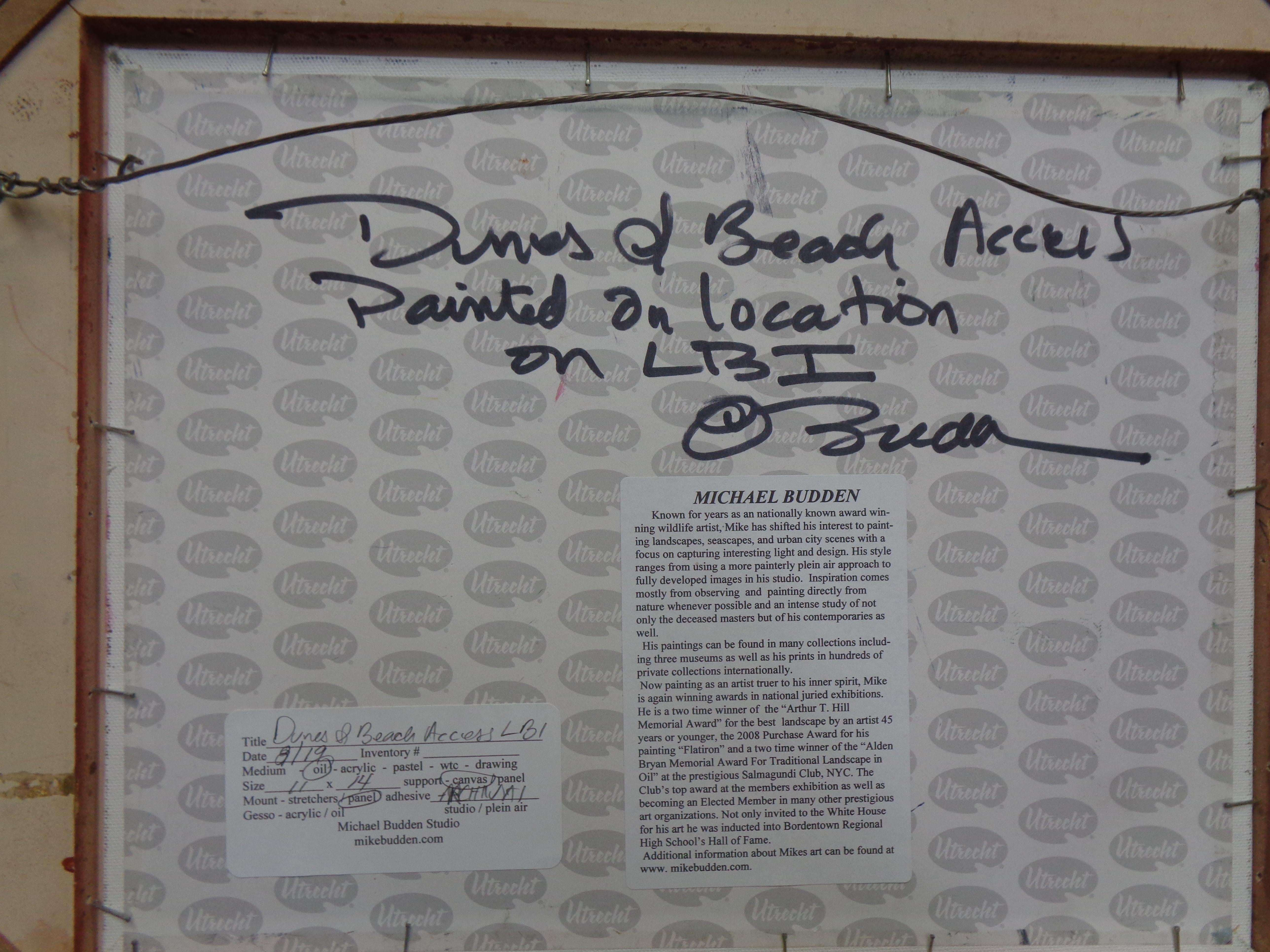 Impressionistische Meereslandschaft, Ölgemälde mit Dünen von Michael Budden, Strand & Ozean im Angebot 6