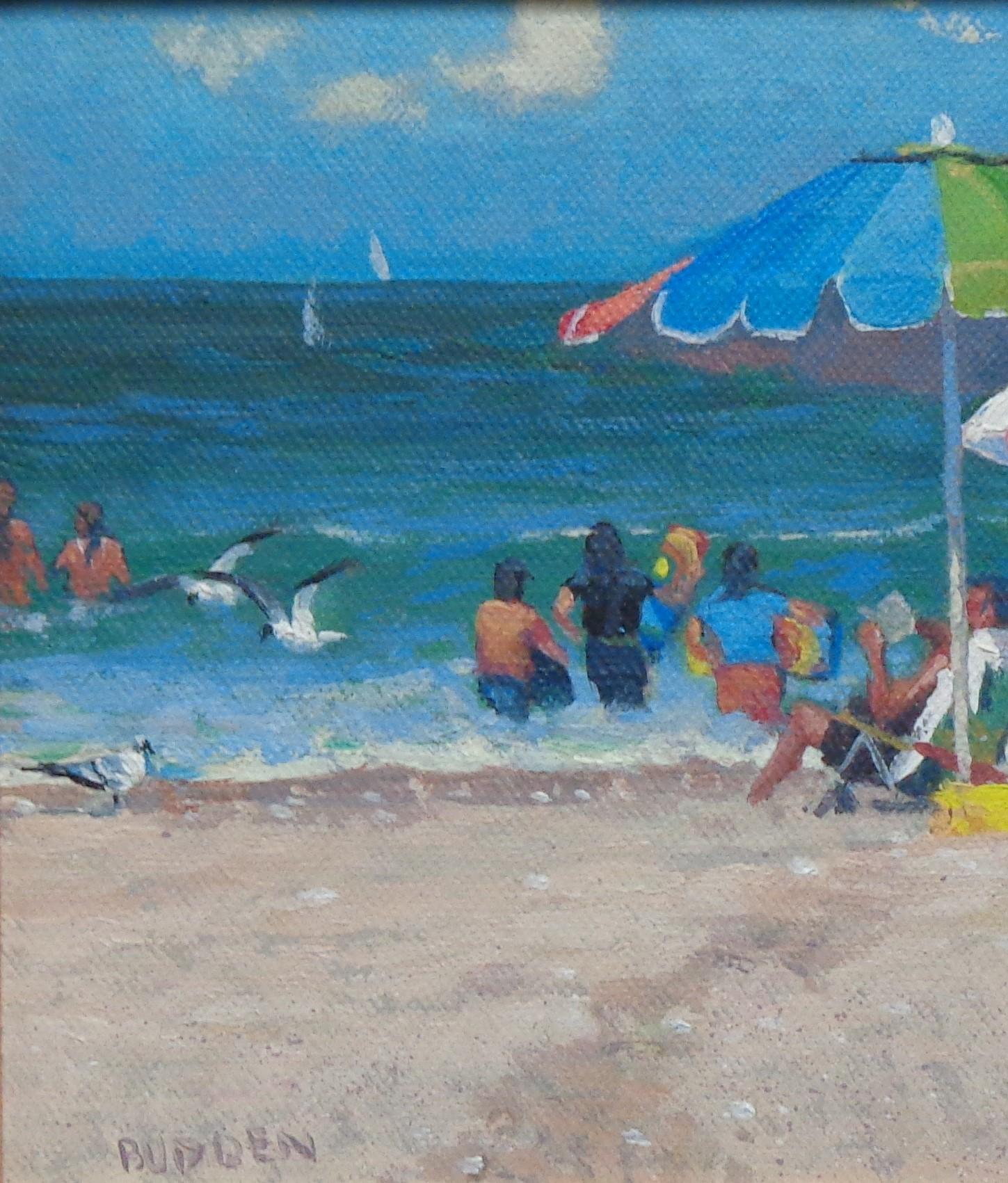 Beach Ocean Impressionistic Seascape Painting Michael Budden Beach Day I 1