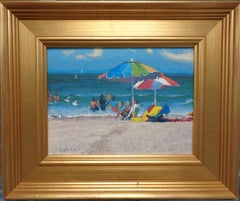 Beach Ocean Impressionistic Seascape Painting Michael Budden Beach Day I