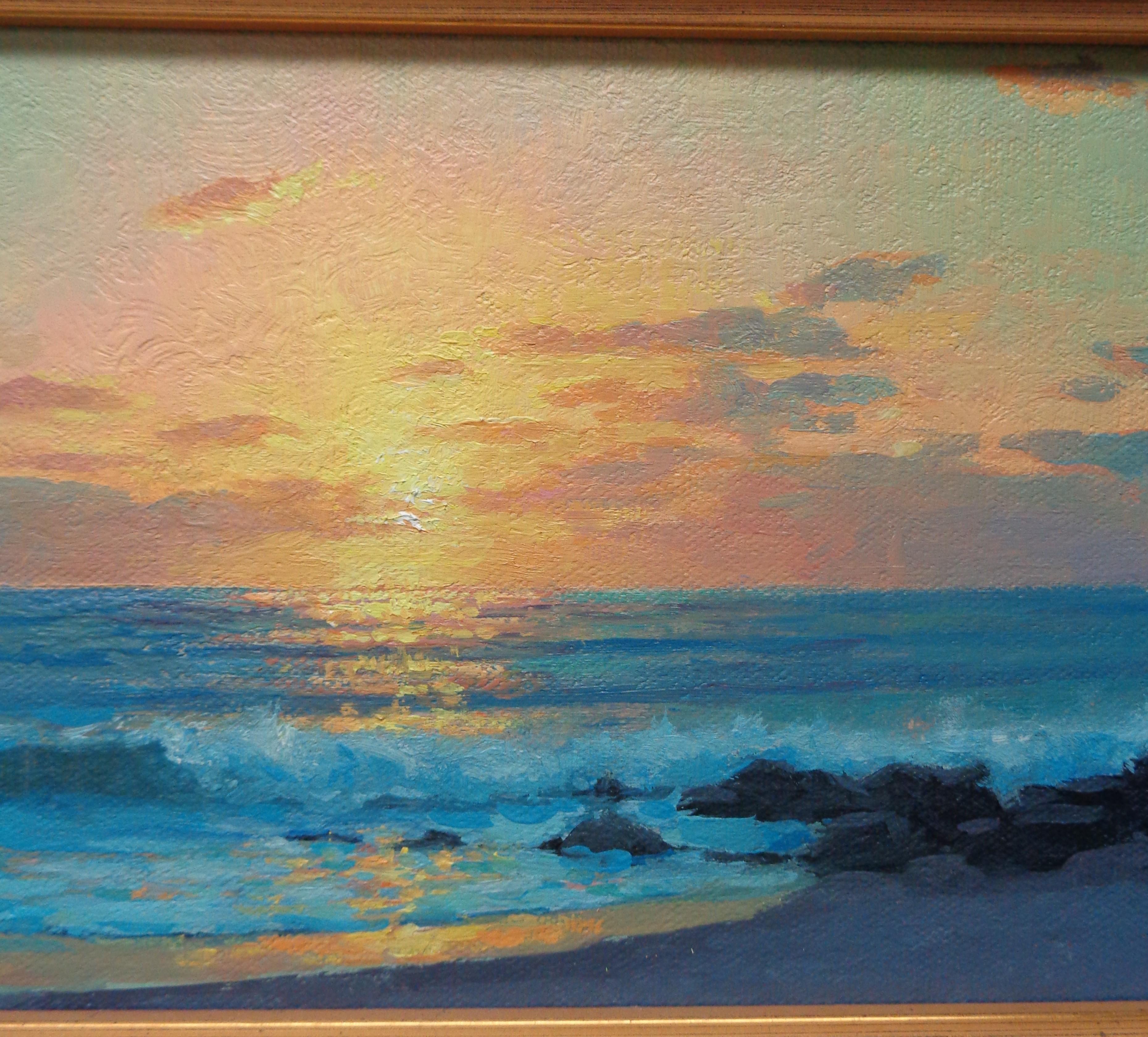 Beach & Ocean Impressionistic Seascape Painting Michael Budden Dawn By the Sea 2