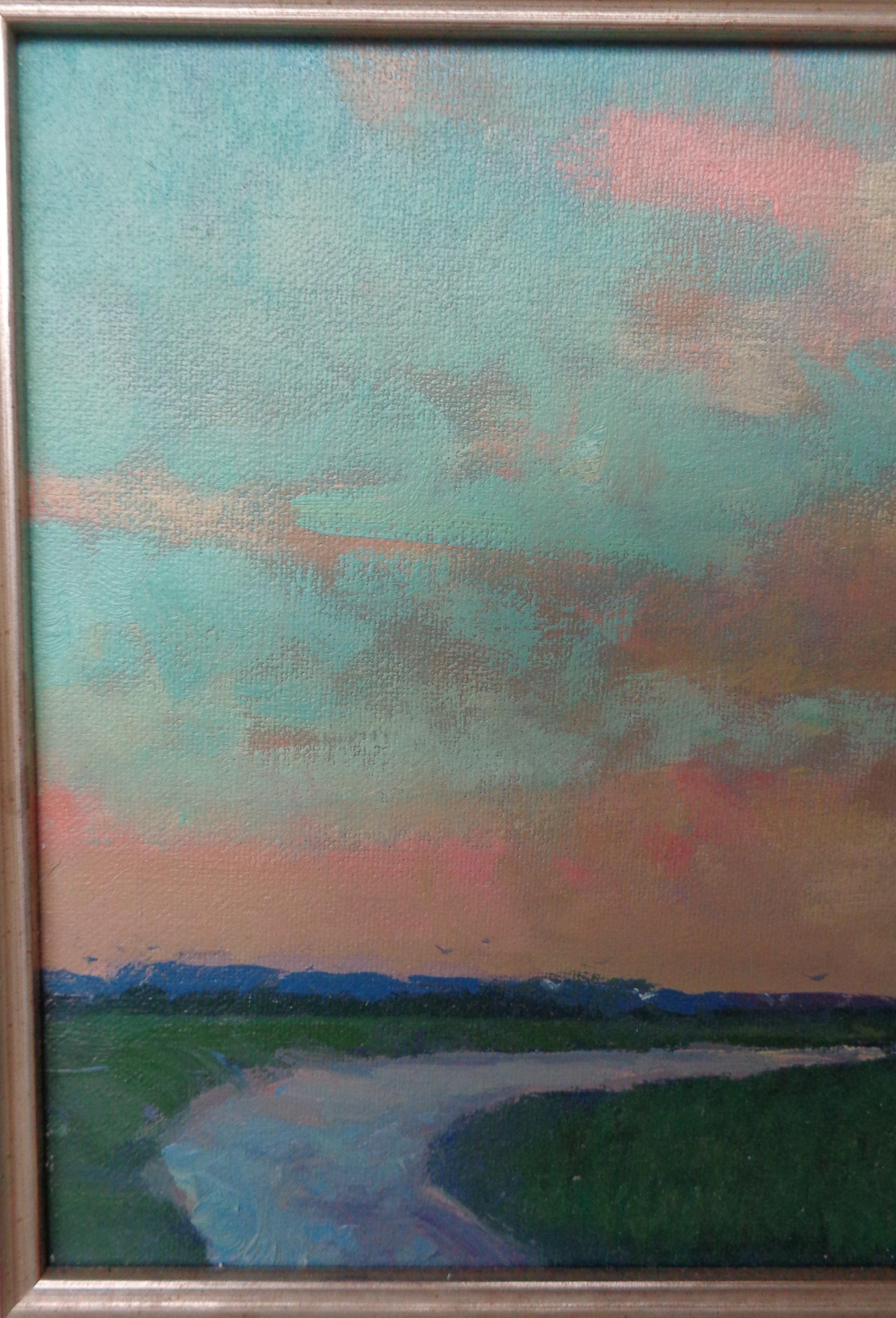 Spiaggia Oceano Pittura impressionistica paesaggio marino Michael Budden Viaggio di sera in vendita 1