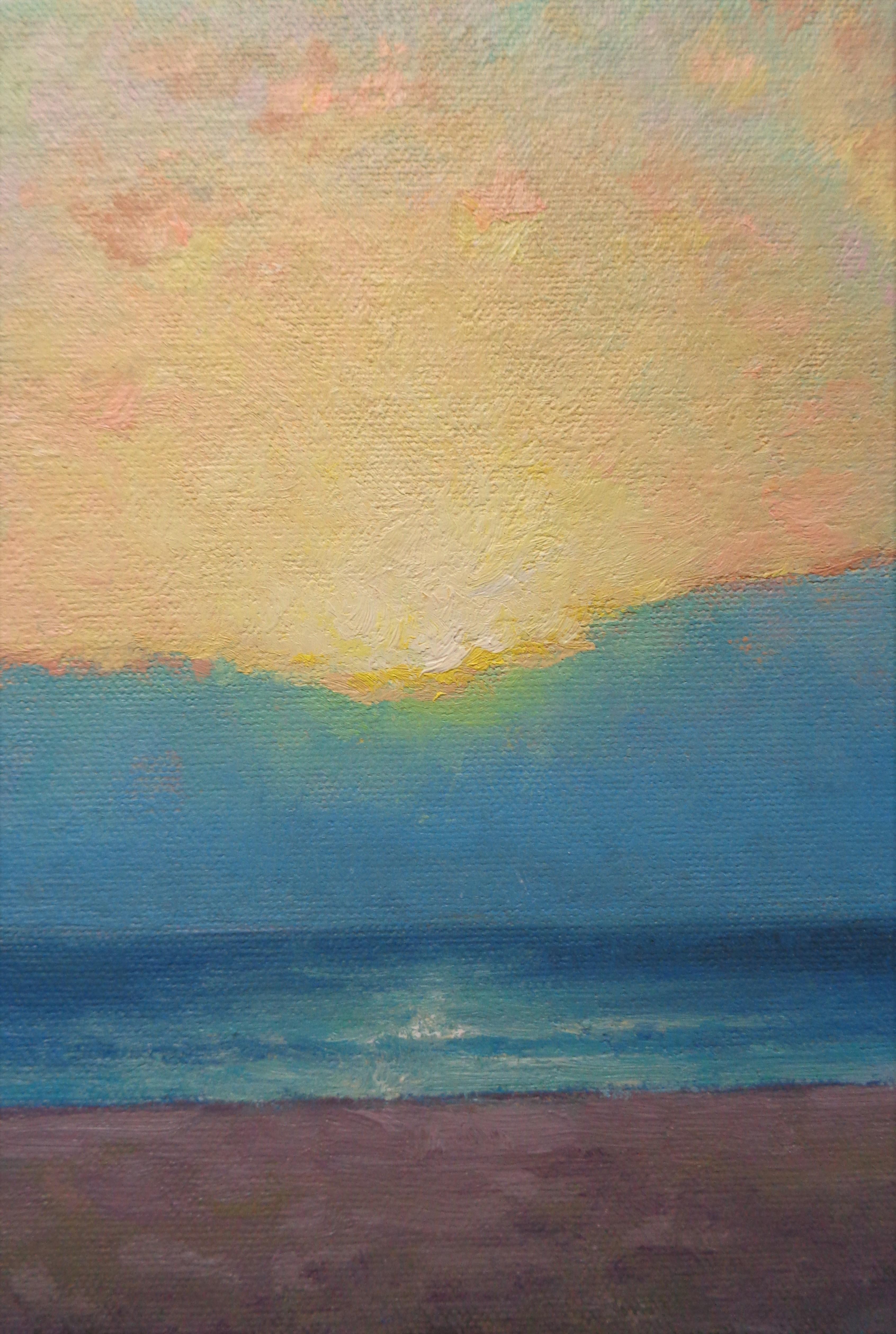 Beach Ocean Impressionistic Seascape Painting Michael Budden Morning Abstraction For Sale 2