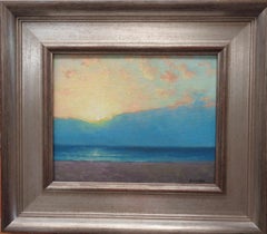 Peinture impressionniste de paysage marin de plage - Abstraction du matin de Michael Budden