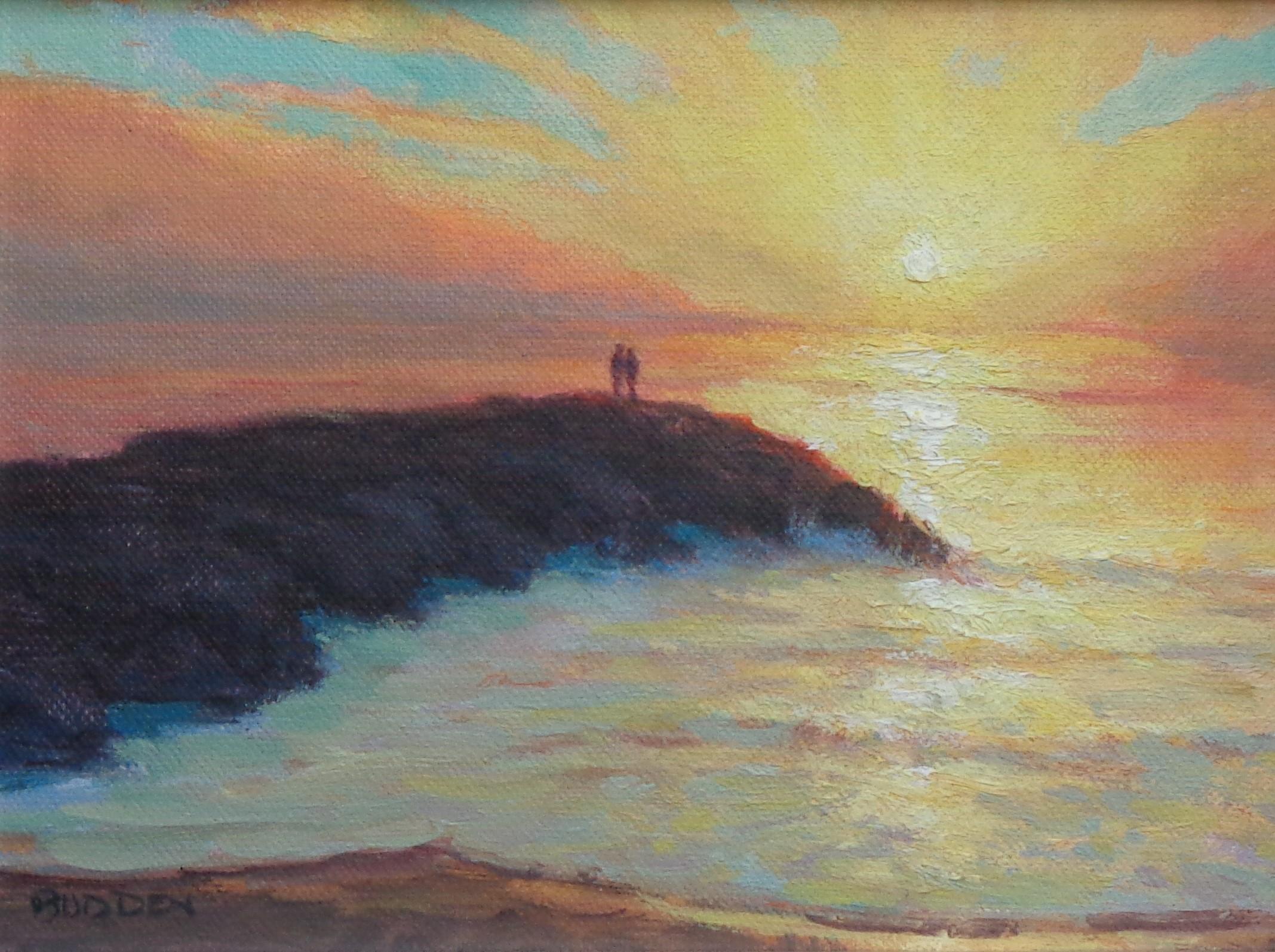 Beach Ocean Impressionistic Seascape Painting Michael Budden Sunrise Series  For Sale 1
