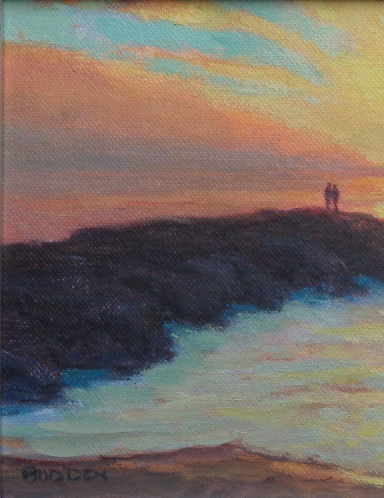 Beach Ocean Impressionistic Seascape Painting Michael Budden Sunrise Series  For Sale 2