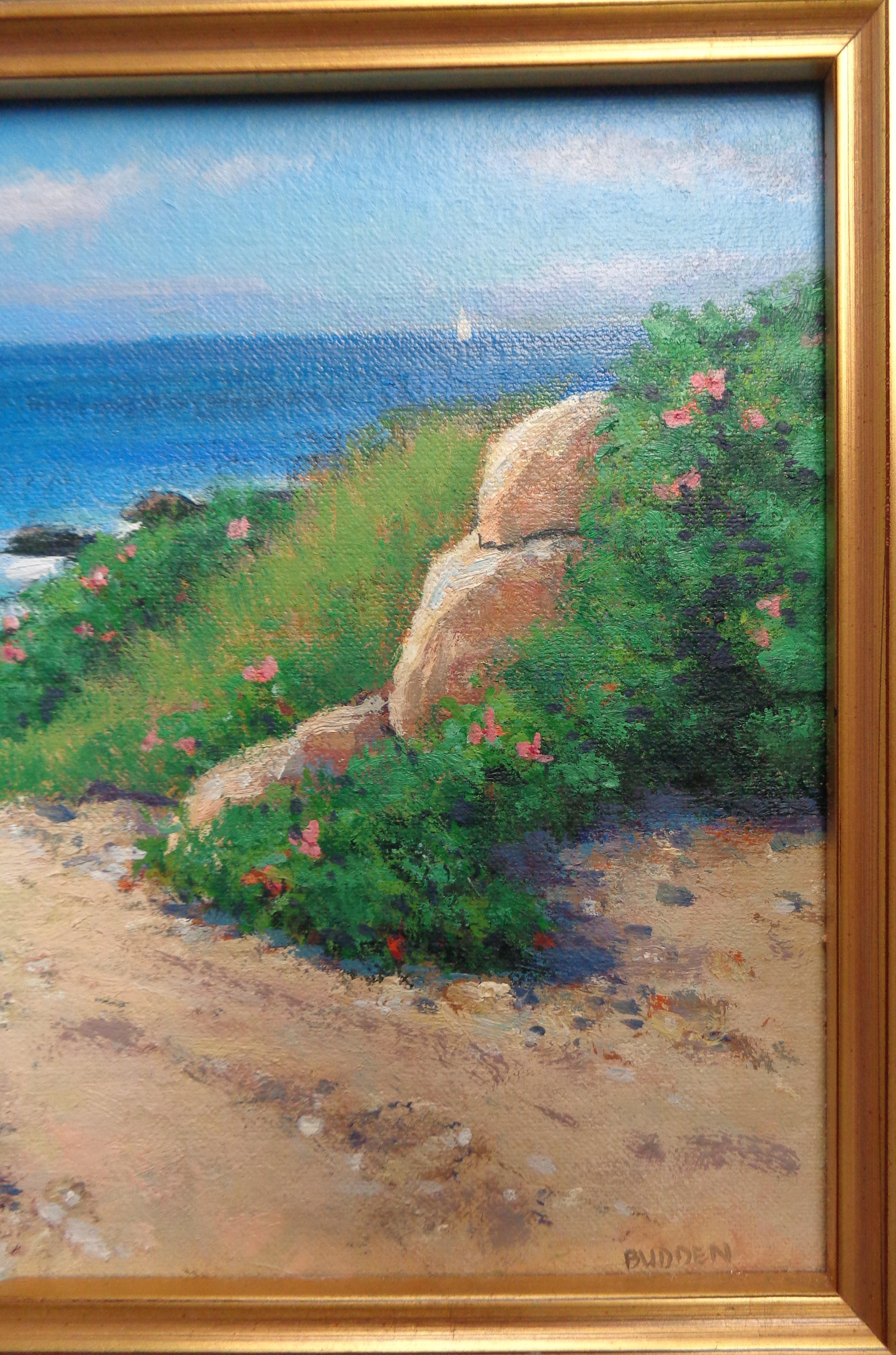 Beach & Ocean Summer Sailing Boats Impressionistic Oil Painting Michael Budden  3