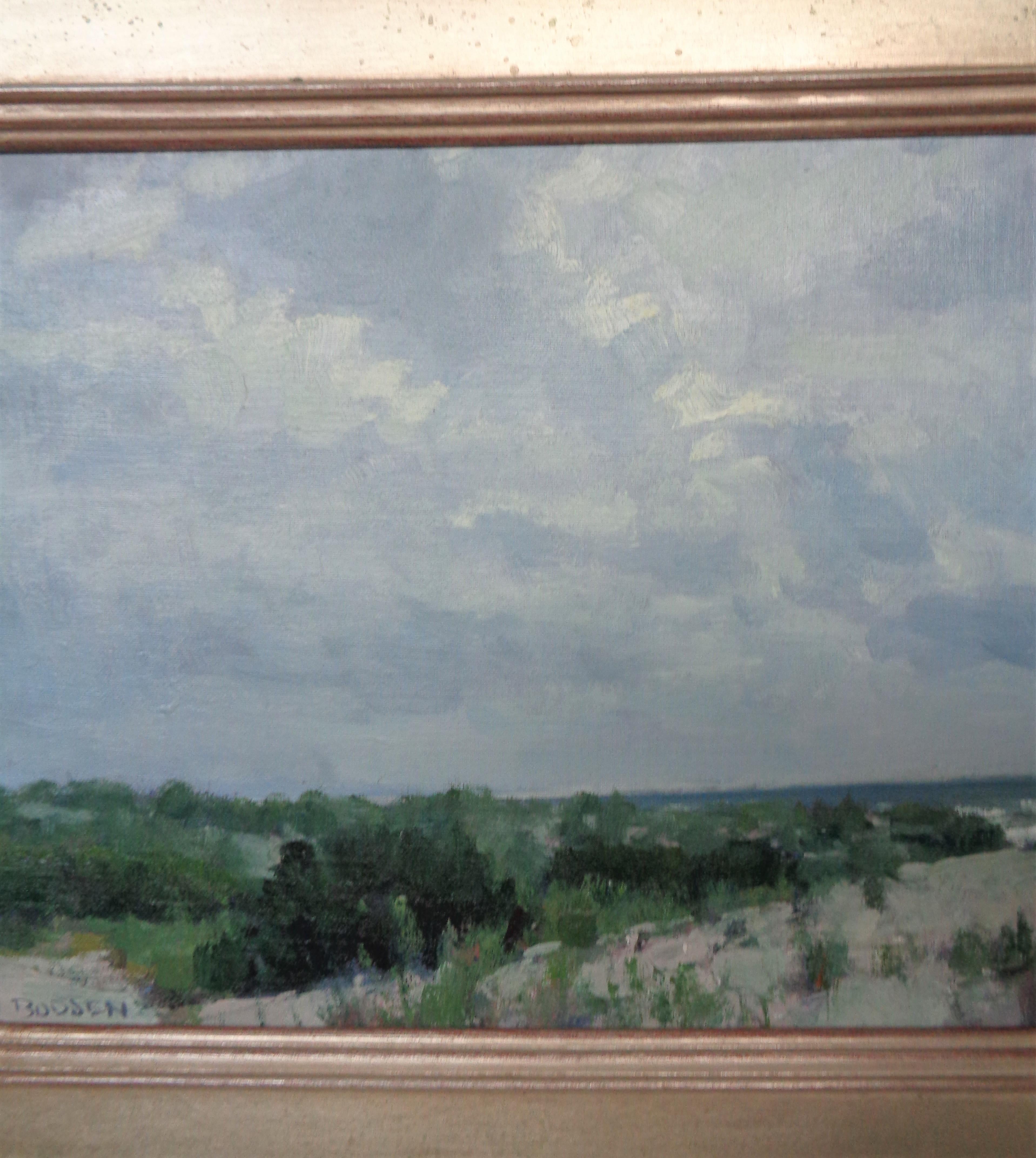 Sentiero della spiaggia e oceano Pittura ad olio impressionistica del paesaggio marino  di Michael Budden in vendita 4