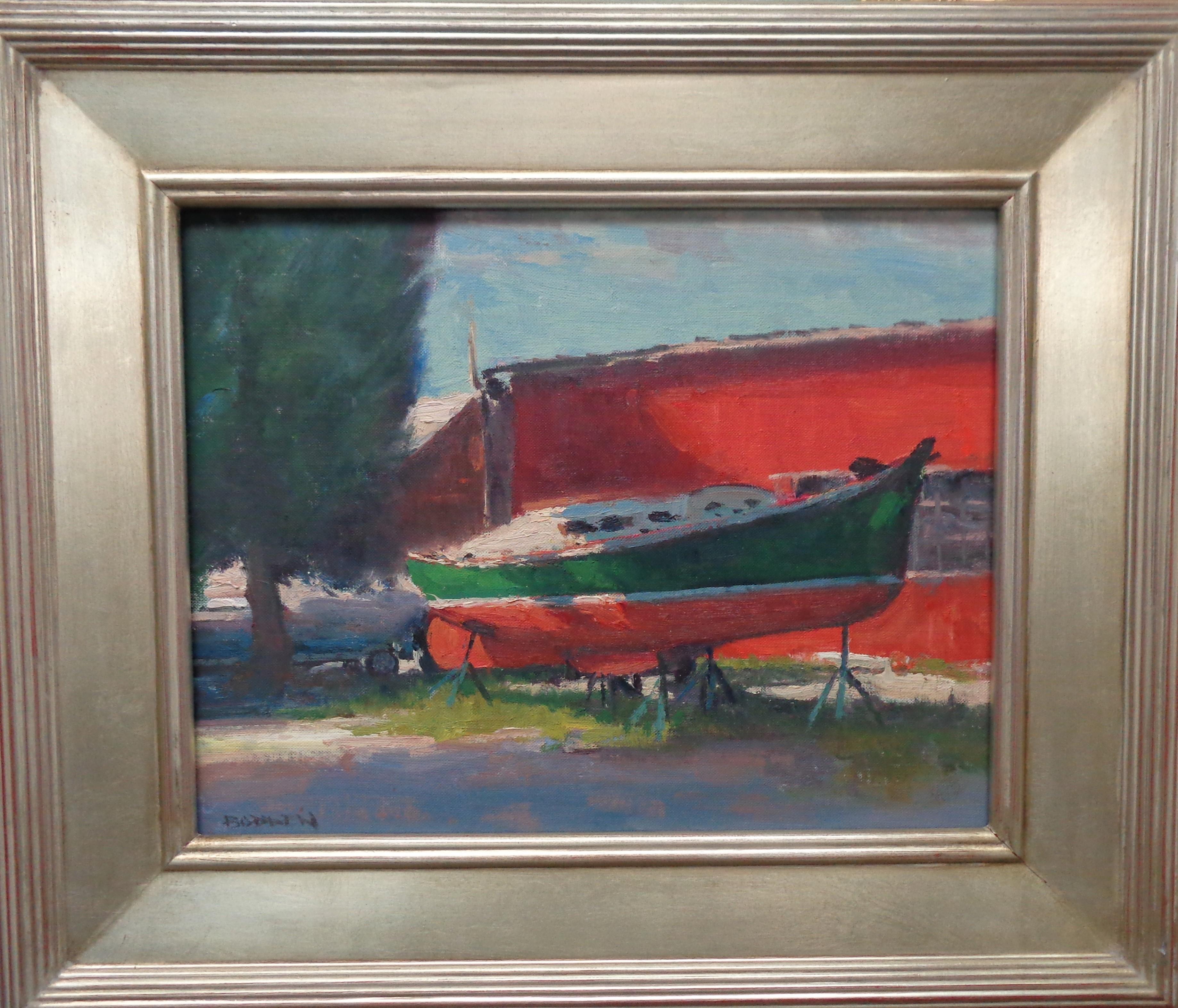 Fresh Paint
oil/panel 11 x 14 unframed 16.5 x 19.5 framed
Fresh Paint is an oil painting on canvas by award winning contemporary artist Michael Budden that showcases a beautiful boat with a fresh coat of paint from my painting travels to Oxford MD