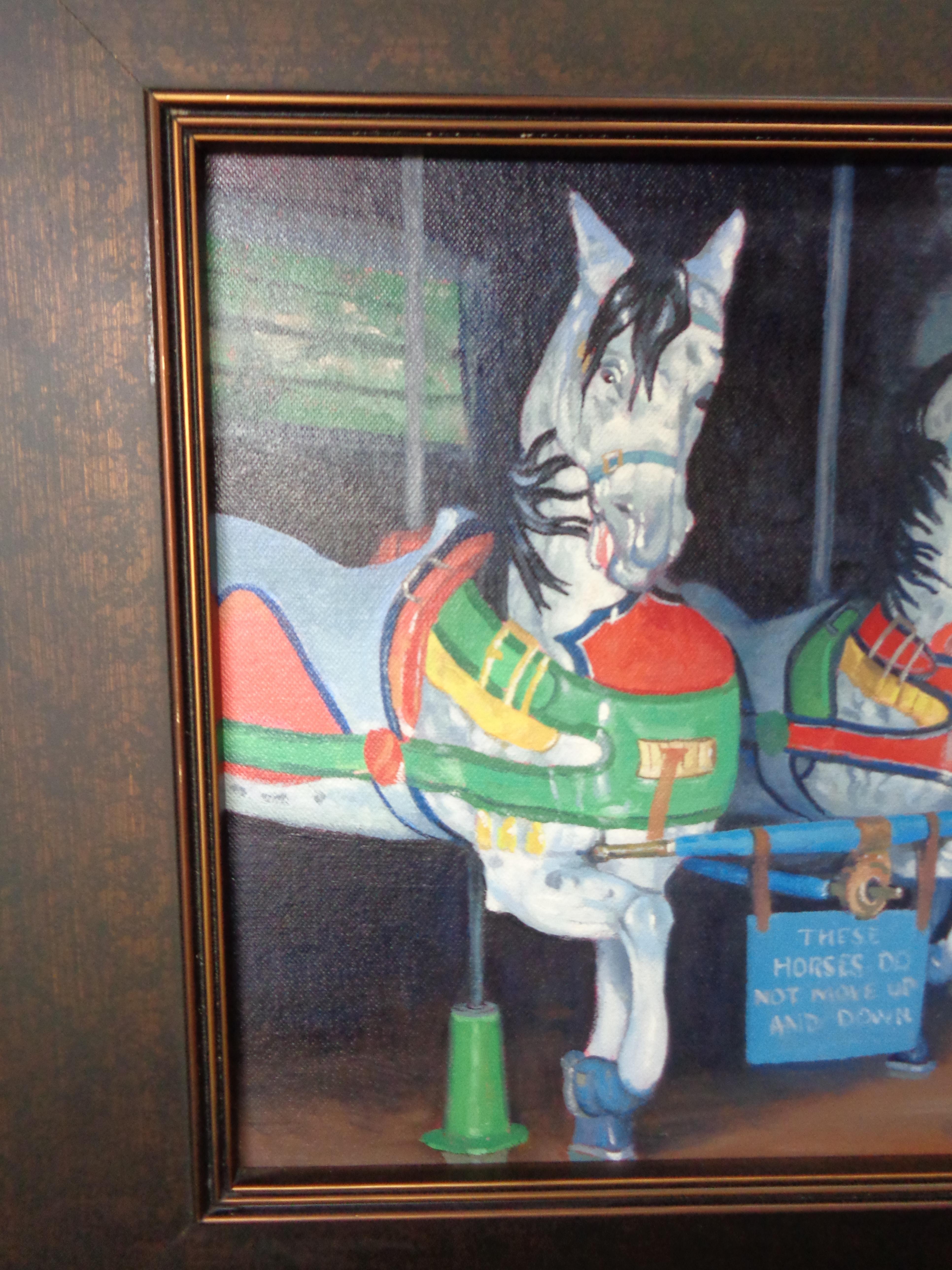 Carousel Central Park Contemporary NYC Landscape Oil Painting by Michael Budden For Sale 2