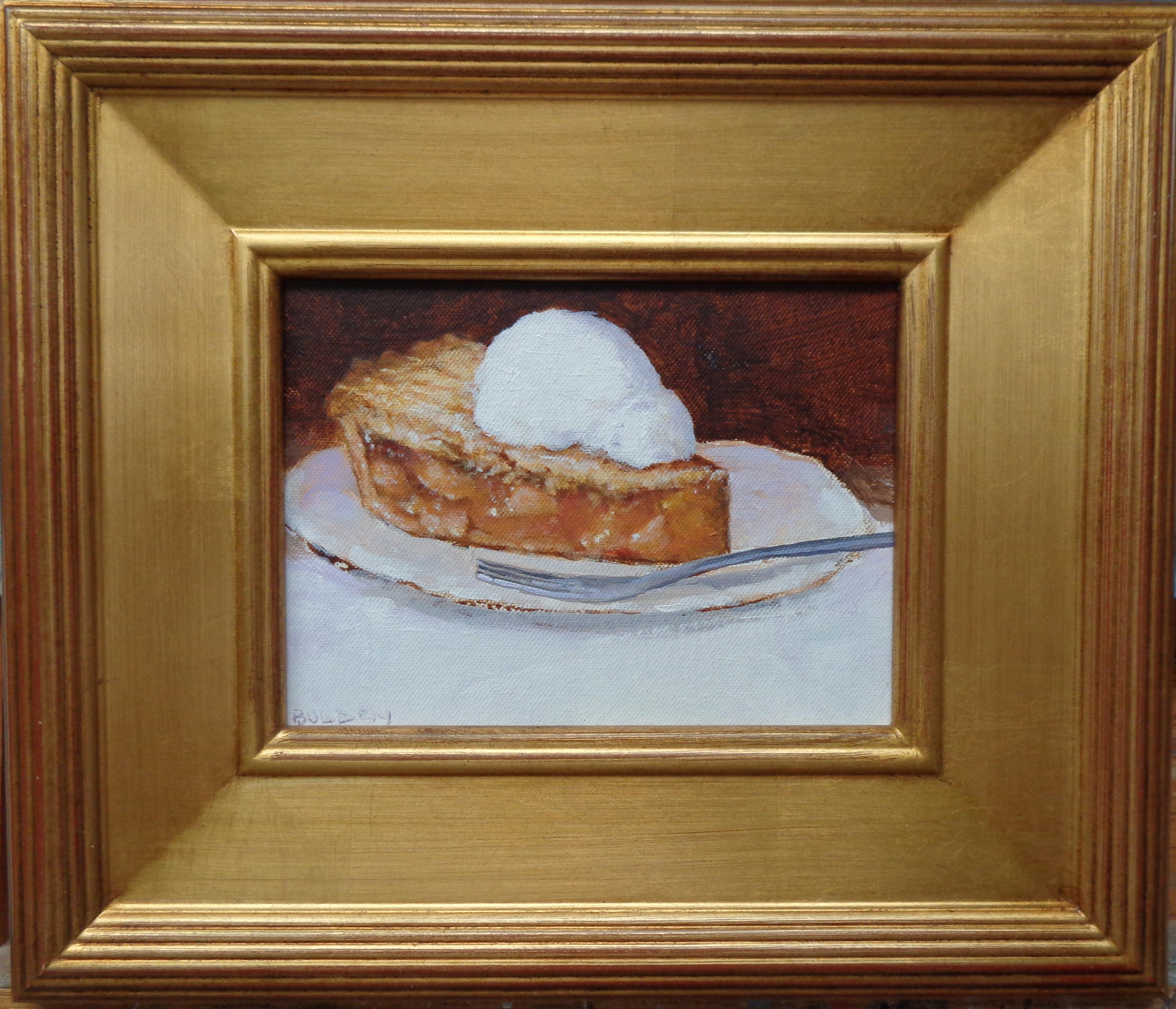 Dessert contemporain peint par Michael Budden, tarte aux pommes