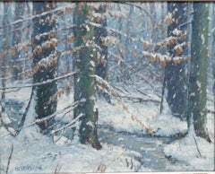 Contemporary Landscape Winter Snow Scene Oil Painting by Michael Budden
