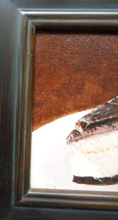 Dessert Painting by Contemporary Artist Michael Budden Chocolate Cheesecake