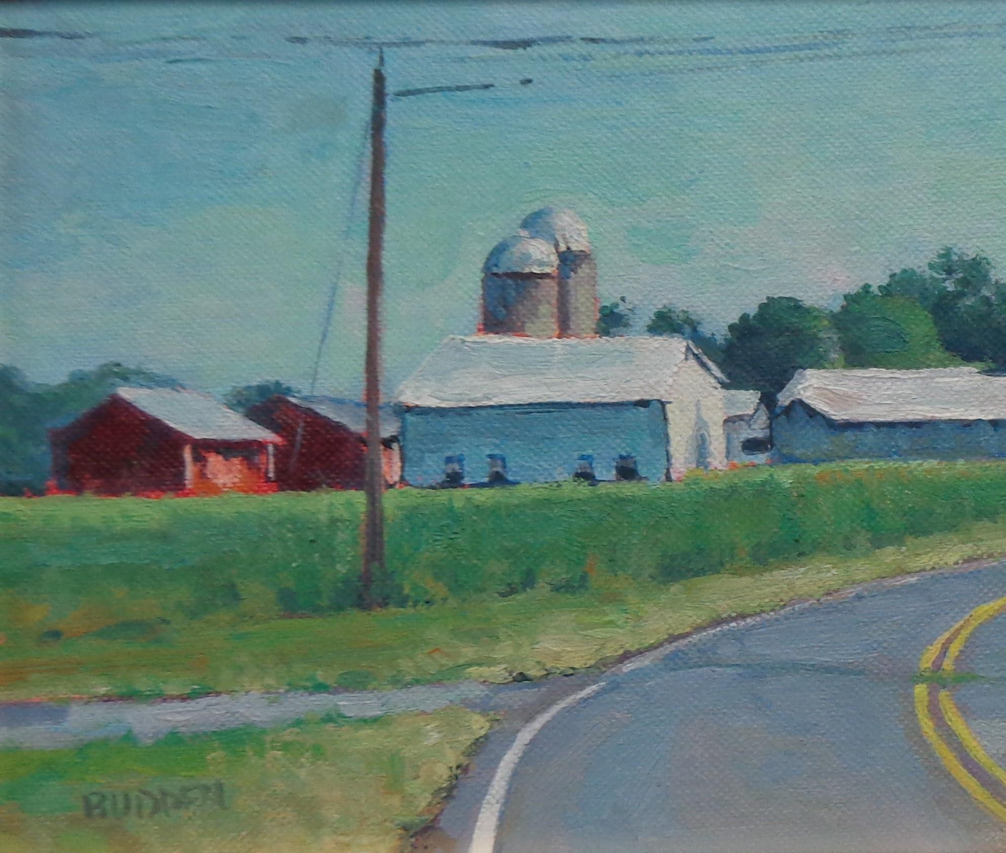  Farm Rural Road Landscape Oil Painting by Michael Budden For Sale 2