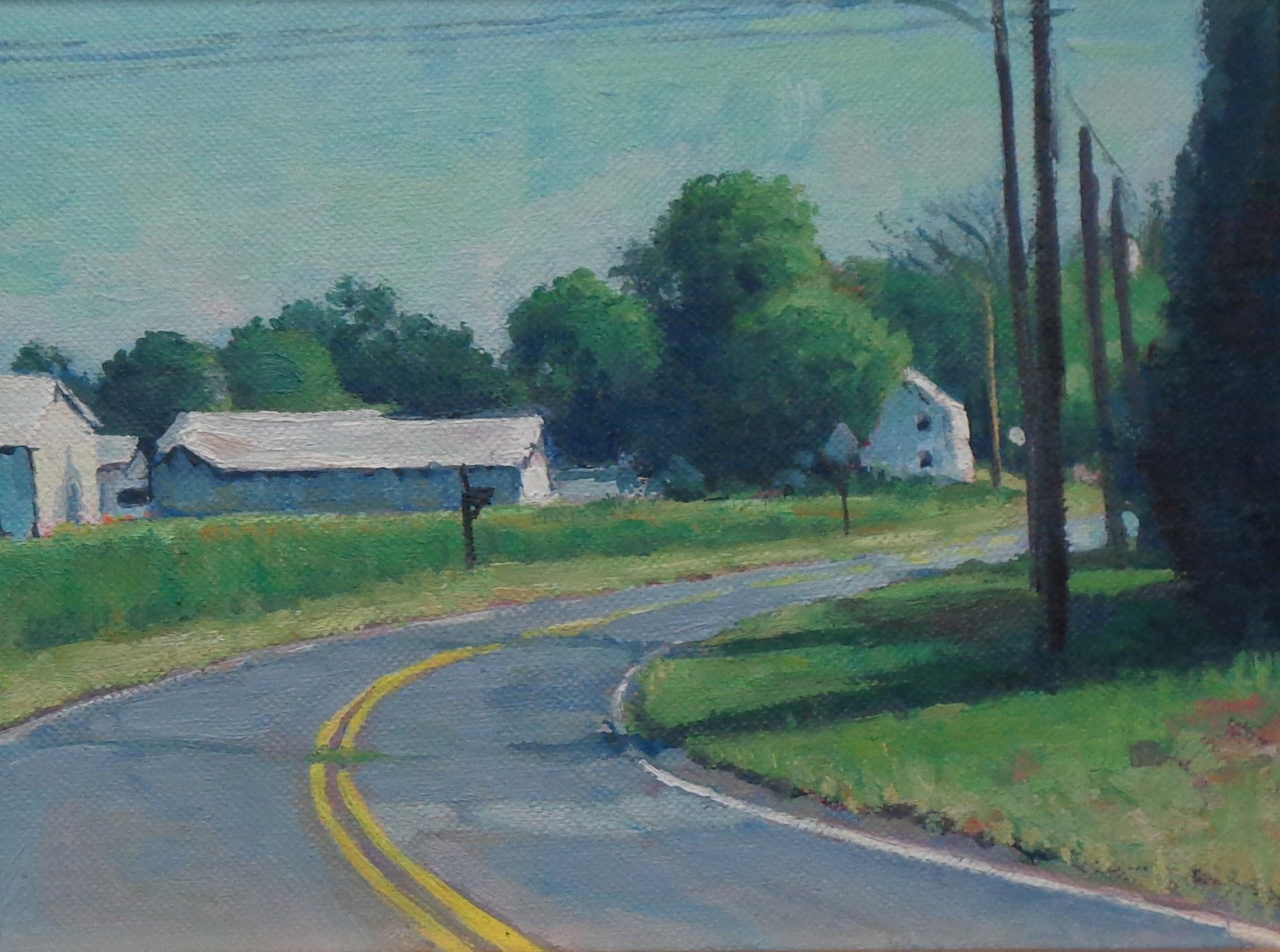  Farm Rural Road Landscape Oil Painting by Michael Budden For Sale 3