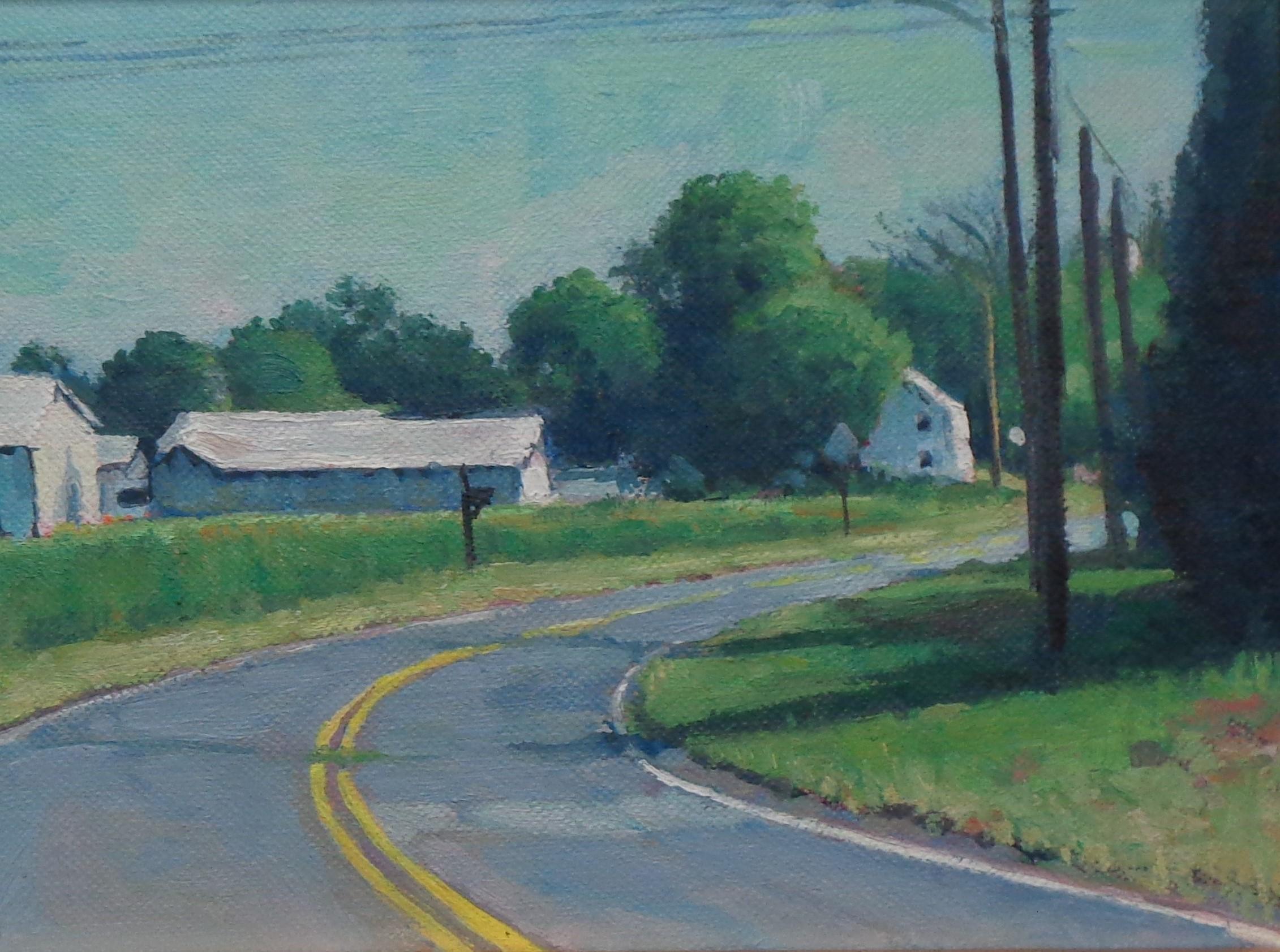 Pittura a olio su strada rurale di Michael Budden in vendita 3