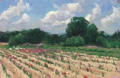 Floral Landscape Flower Fields I Impressionistic Oil Painting by Michael Budden