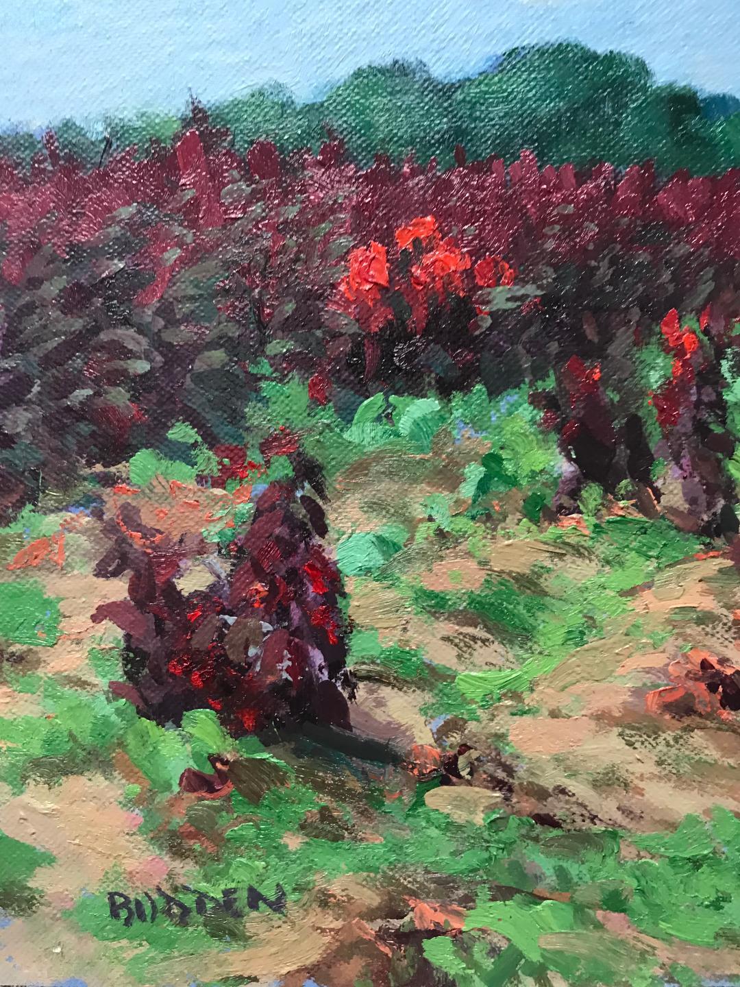 Paisaje floral Campos de flores III Pintura al óleo impresionista Michael Budden en venta 4