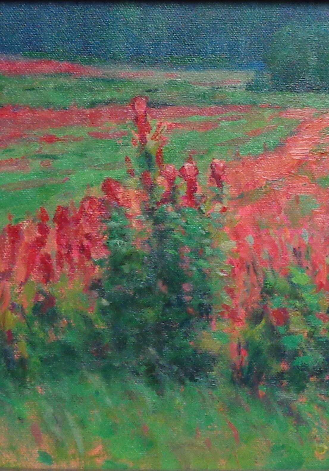Floral Landscape Impressionistic Oil Painting by Michael Budden Summer Fields For Sale 2