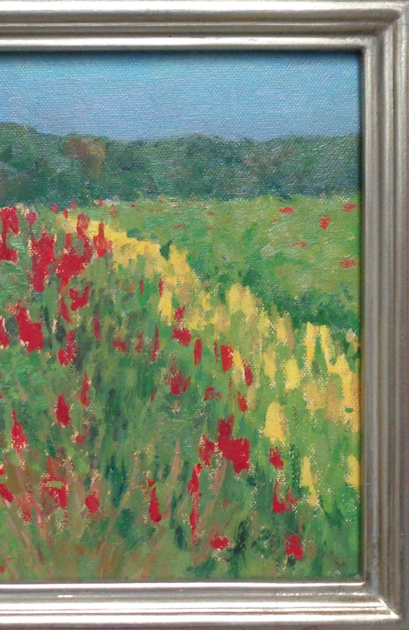 Paesaggio floreale Impressionista dipinto a olio da Michael Budden Campi estivi in vendita 3