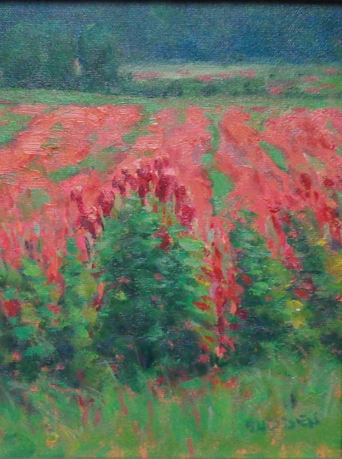 Paesaggio floreale Impressionista dipinto a olio da Michael Budden Campi estivi in vendita 3