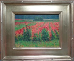 Floral Landscape Impressionistic Oil Painting by Michael Budden Summer Fields