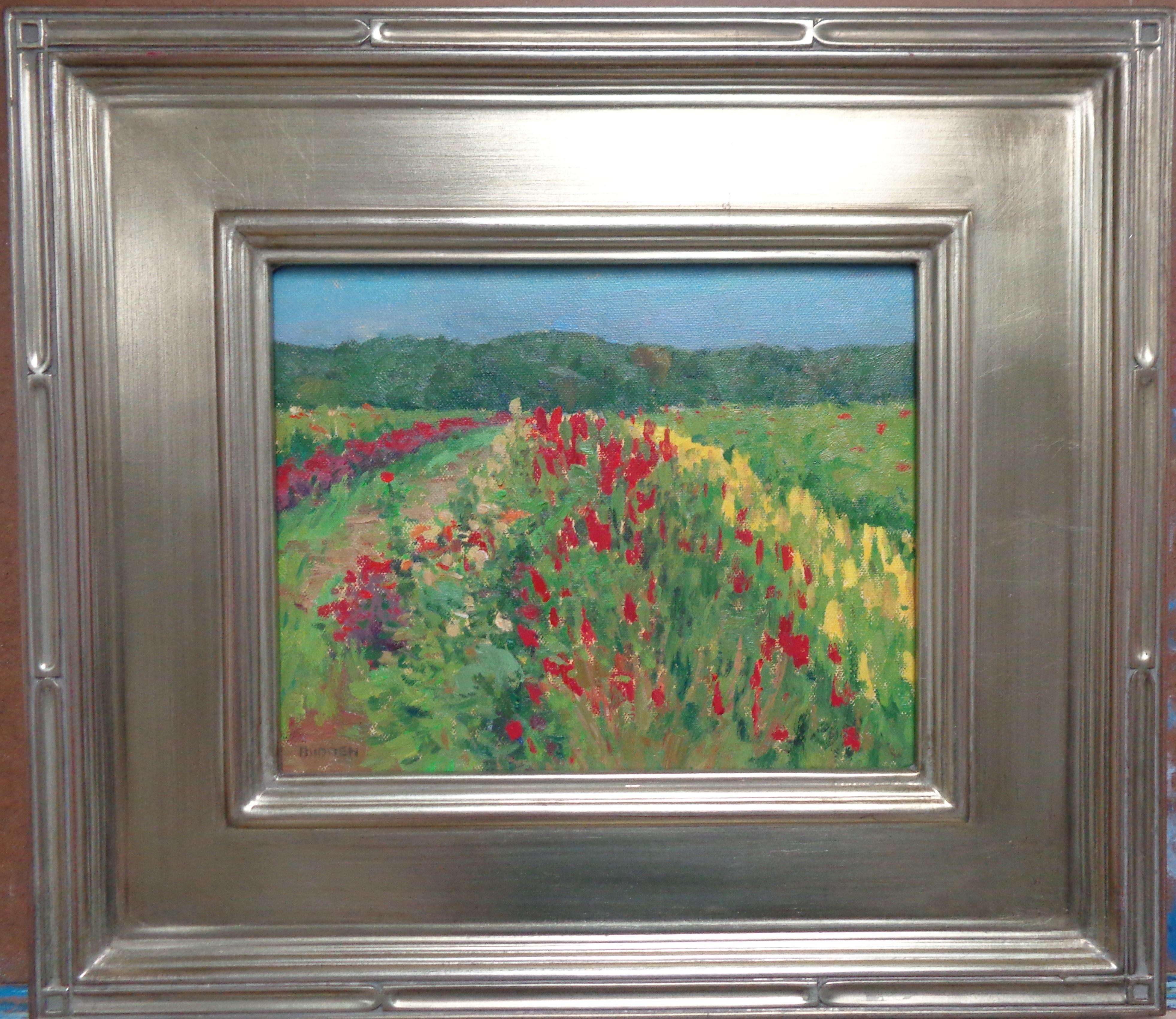 Campo estivo
Immagine 8 x 10 non incorniciata, 14,5 x 16,5 incorniciata
Summer Fields I è un dipinto a olio su tela che mostra la splendida luce di una giornata estiva che risplende su un bellissimo campo di fiori. Questo quadro è stato dipinto en