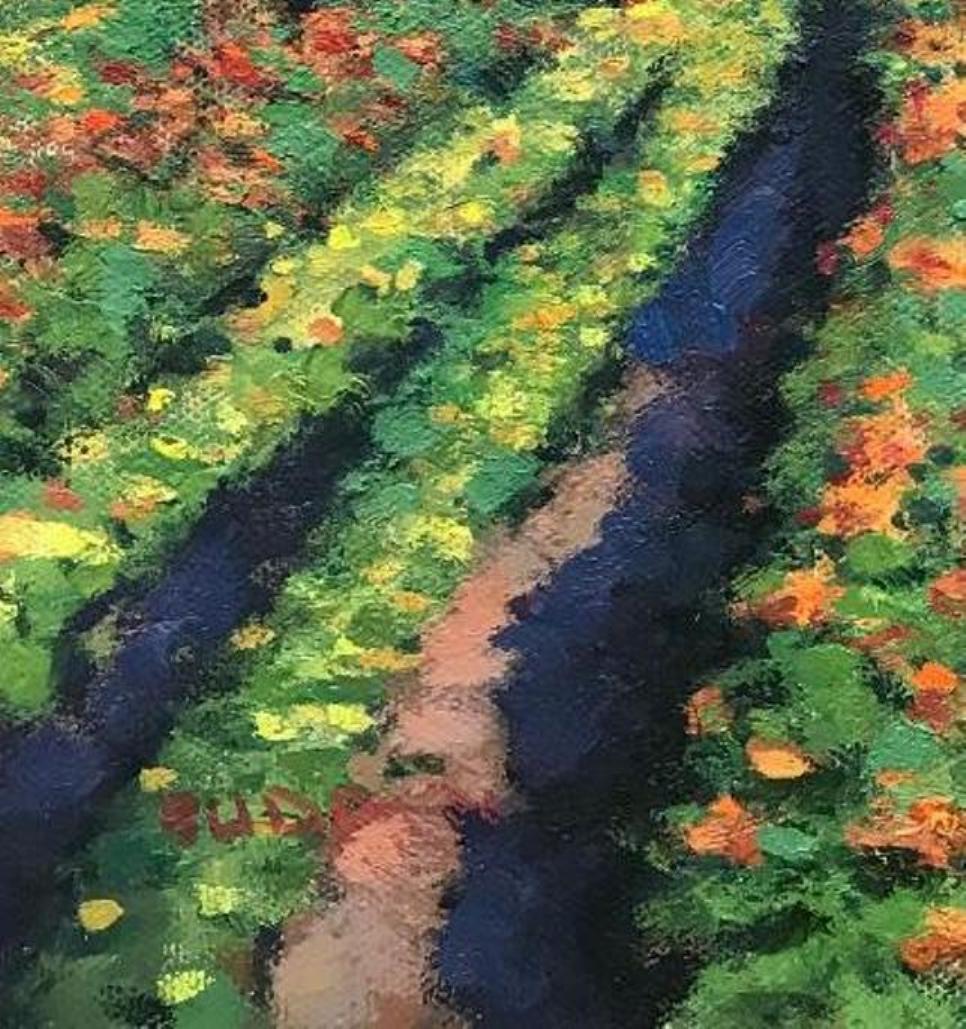 Paisaje floral Pintura al óleo impresionista de Michael Budden Campos de verano IV en venta 3