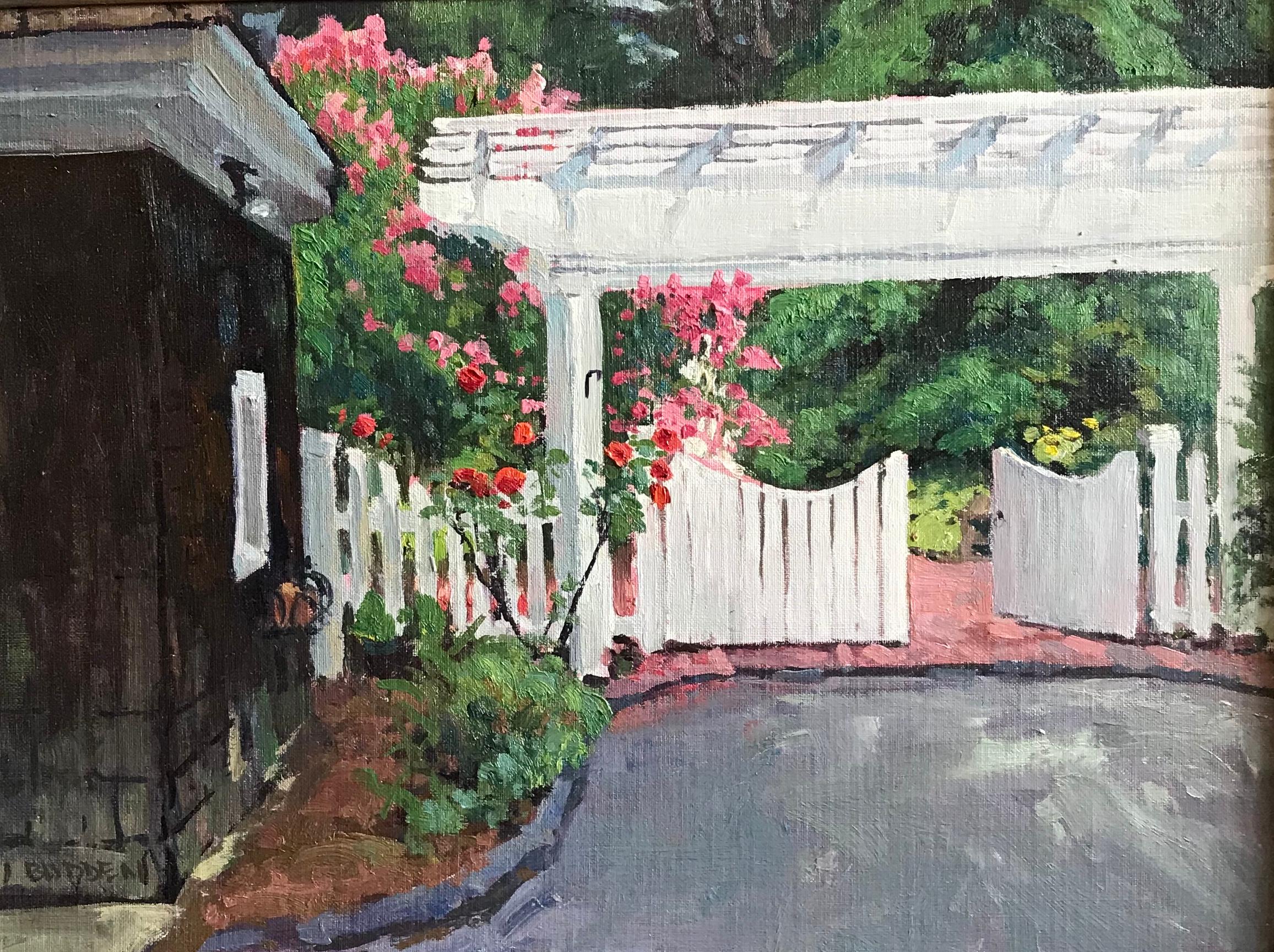 Peinture à l'huile impressionniste - Paysage floral d'été - Jardin de Michael Budden en vente 1