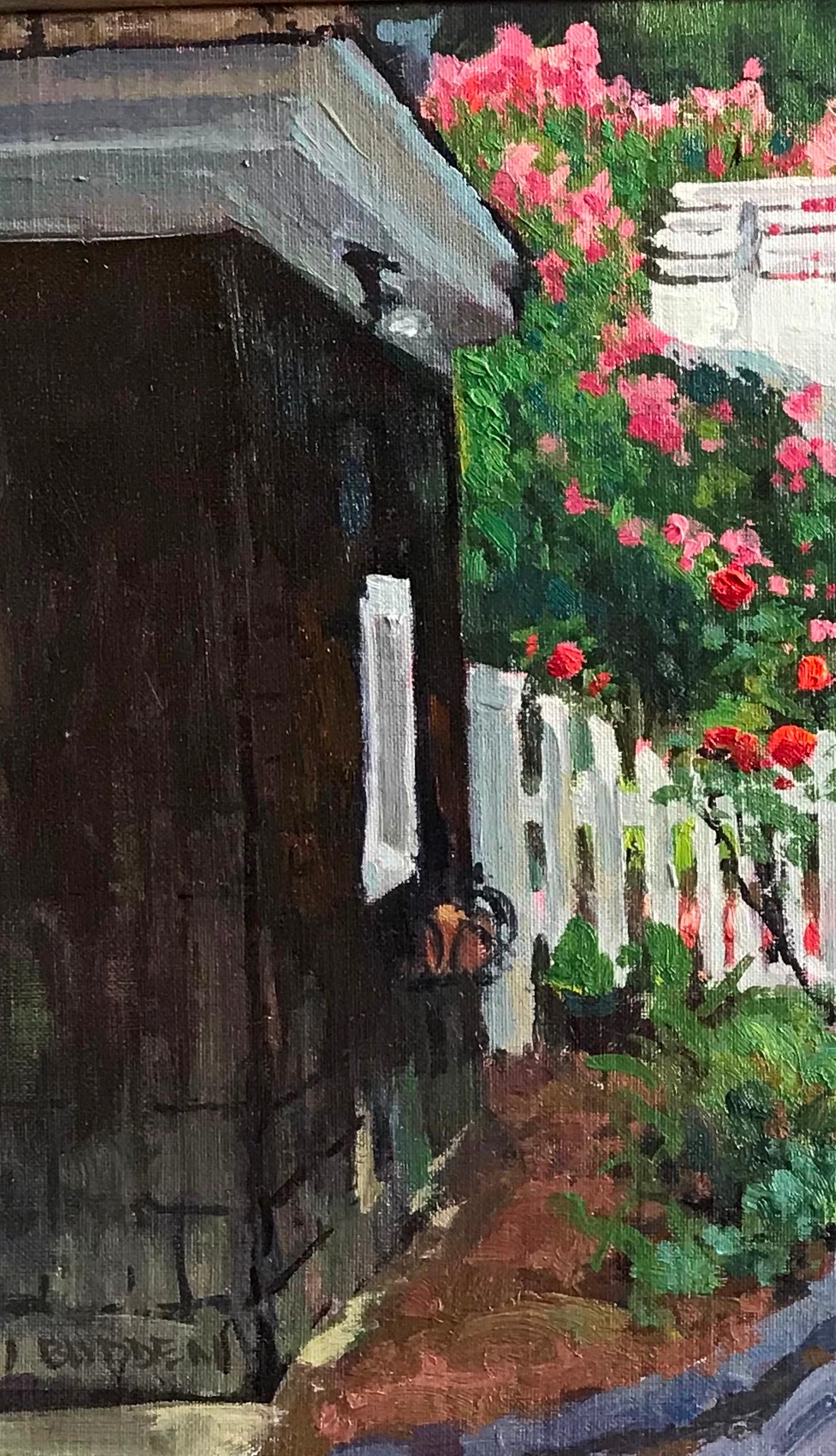 Paisaje floral Jardín de verano Pintura al óleo impresionista de Michael Budden en venta 2