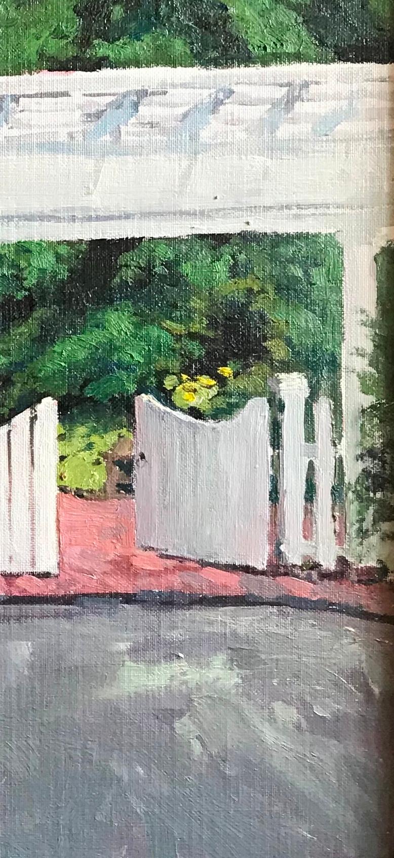 Floral Landscape Summer Garden Impressionistic Oil Painting by Michael Budden For Sale 4