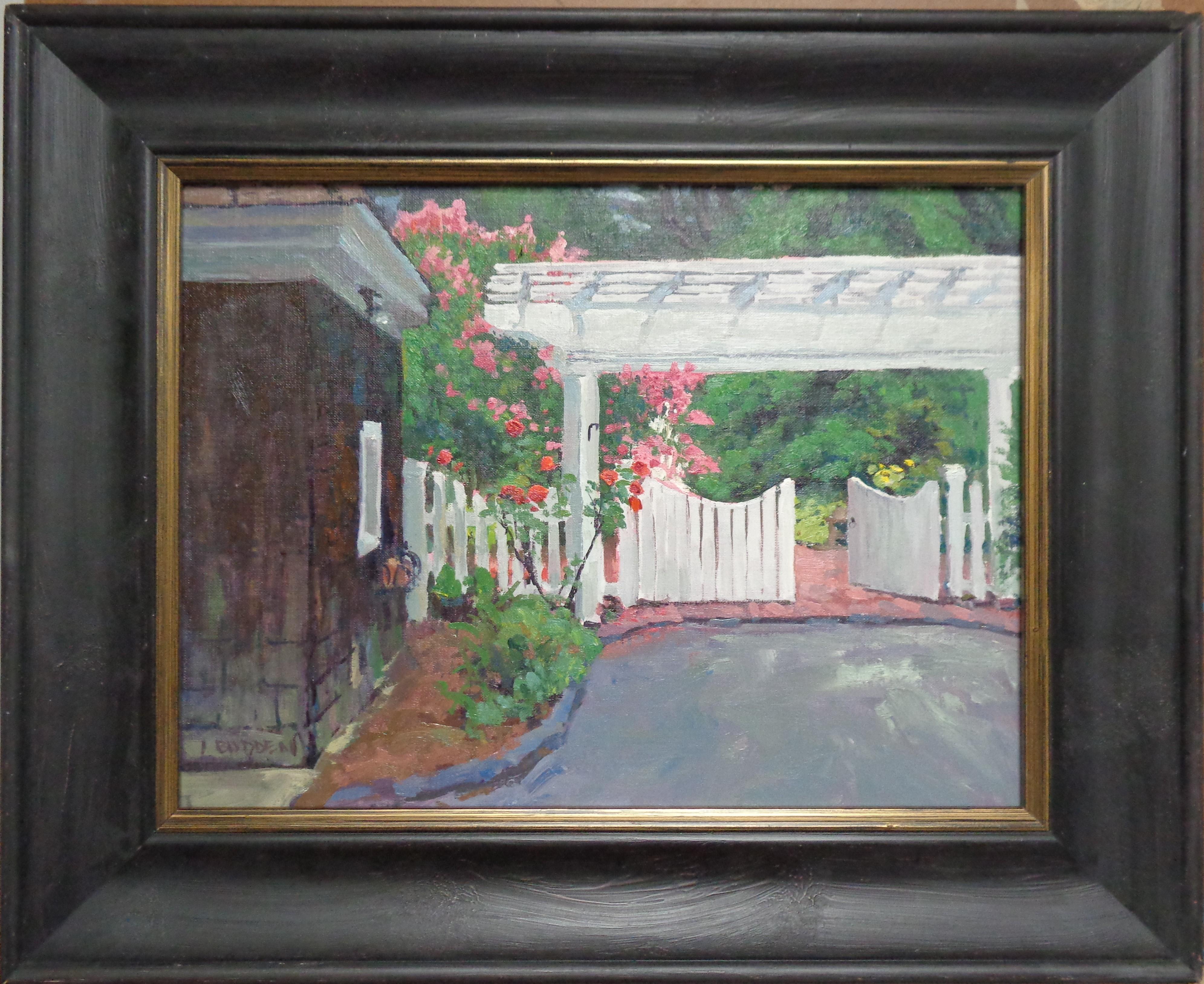 An oil painting on canvas that showcases the beautiful light of a summer day shinning on a garden of roses. This painting was painted en plein air on location in an Impressionistic style.

ARTIST'S STATEMENT
I have been in the art business as an