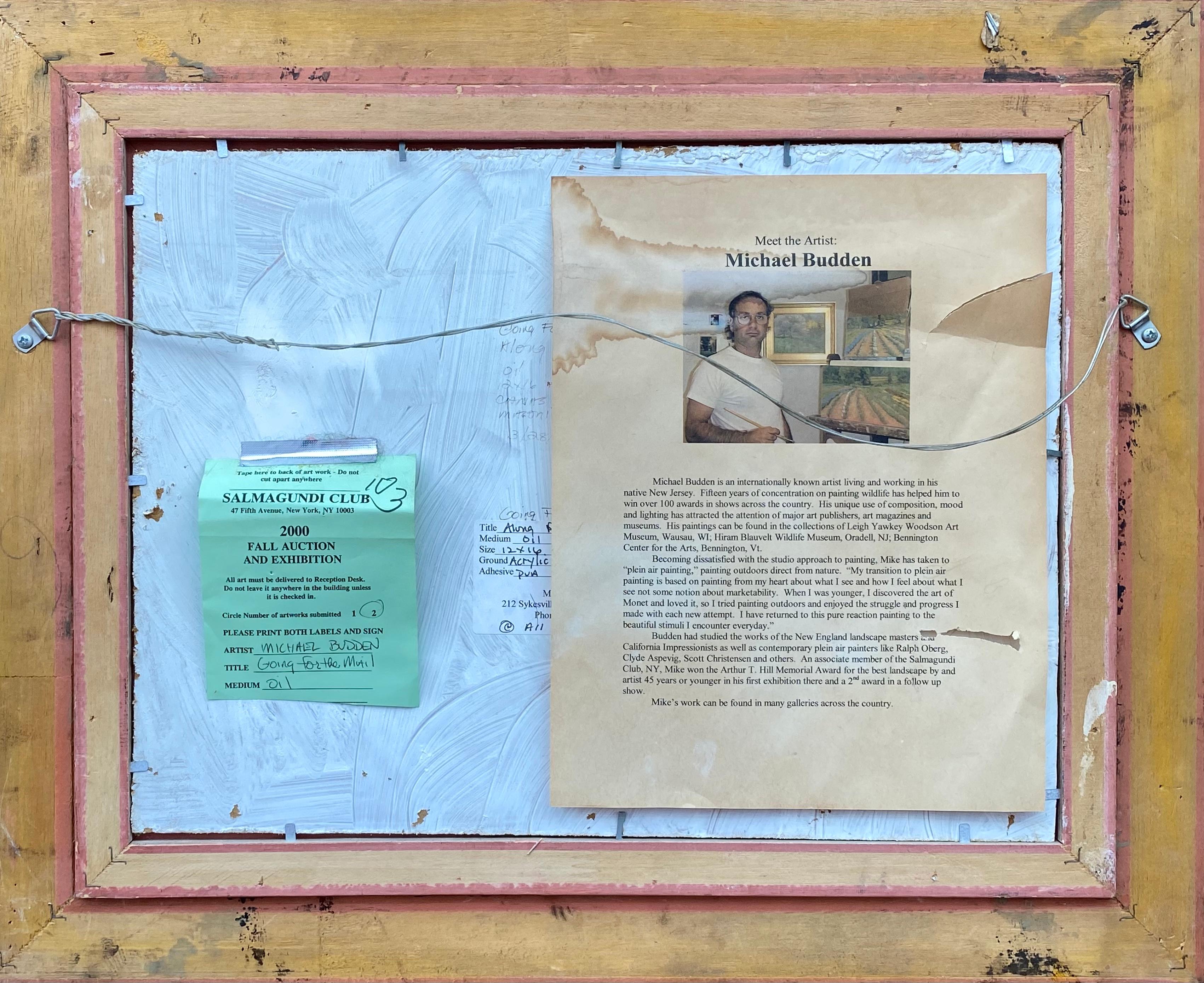 Dipinto a olio su pannello rigido in masonite del noto artista contemporaneo americano Michael Budden.  Firmato in basso a destra. Firmato, datato e intitolato sul retro. Etichetta espositiva del Salmagundi Club sul retro.  Le condizioni sono