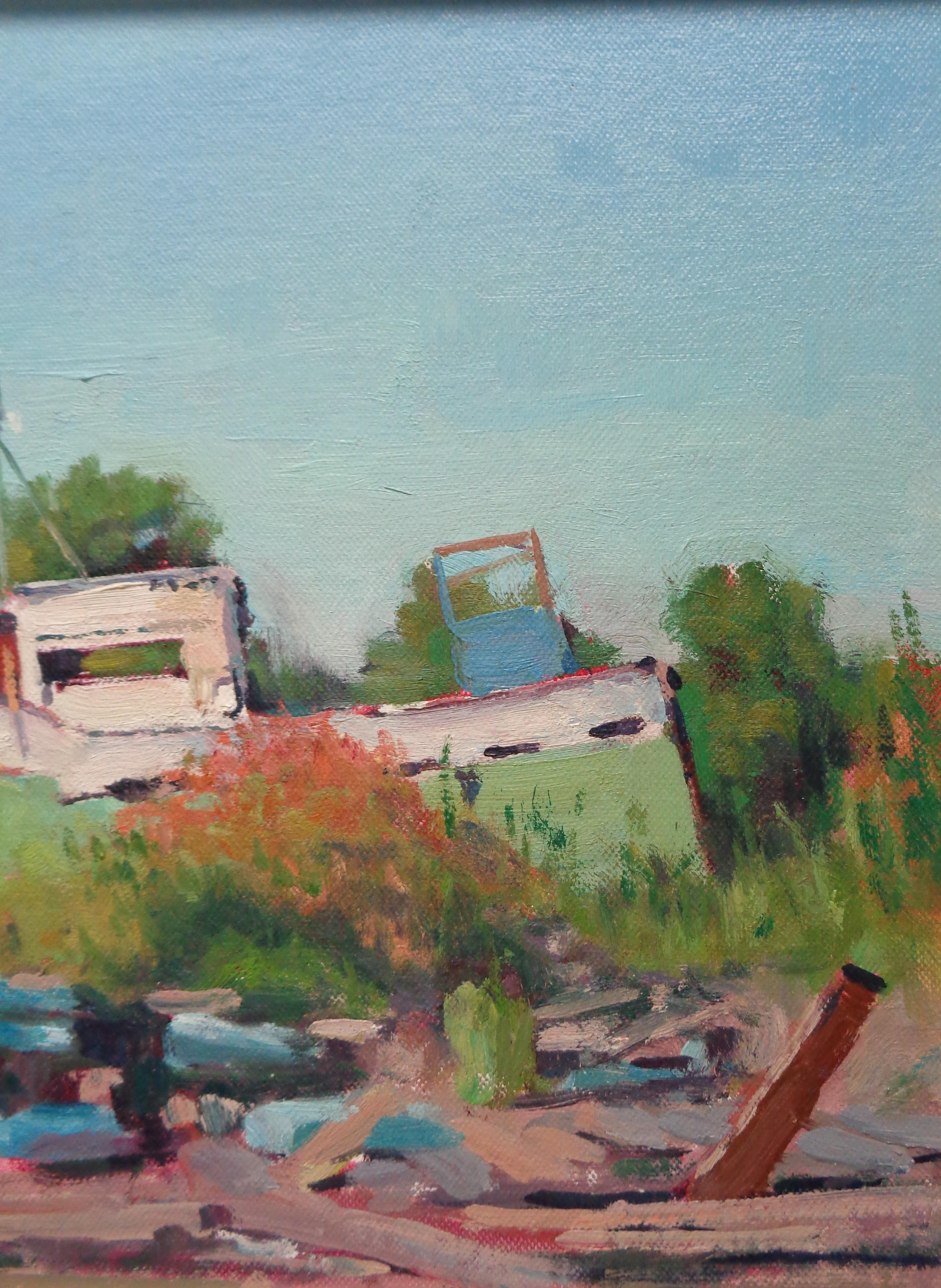 Pintura marina impresionista de barcos del galardonado Michael Budden en venta 3