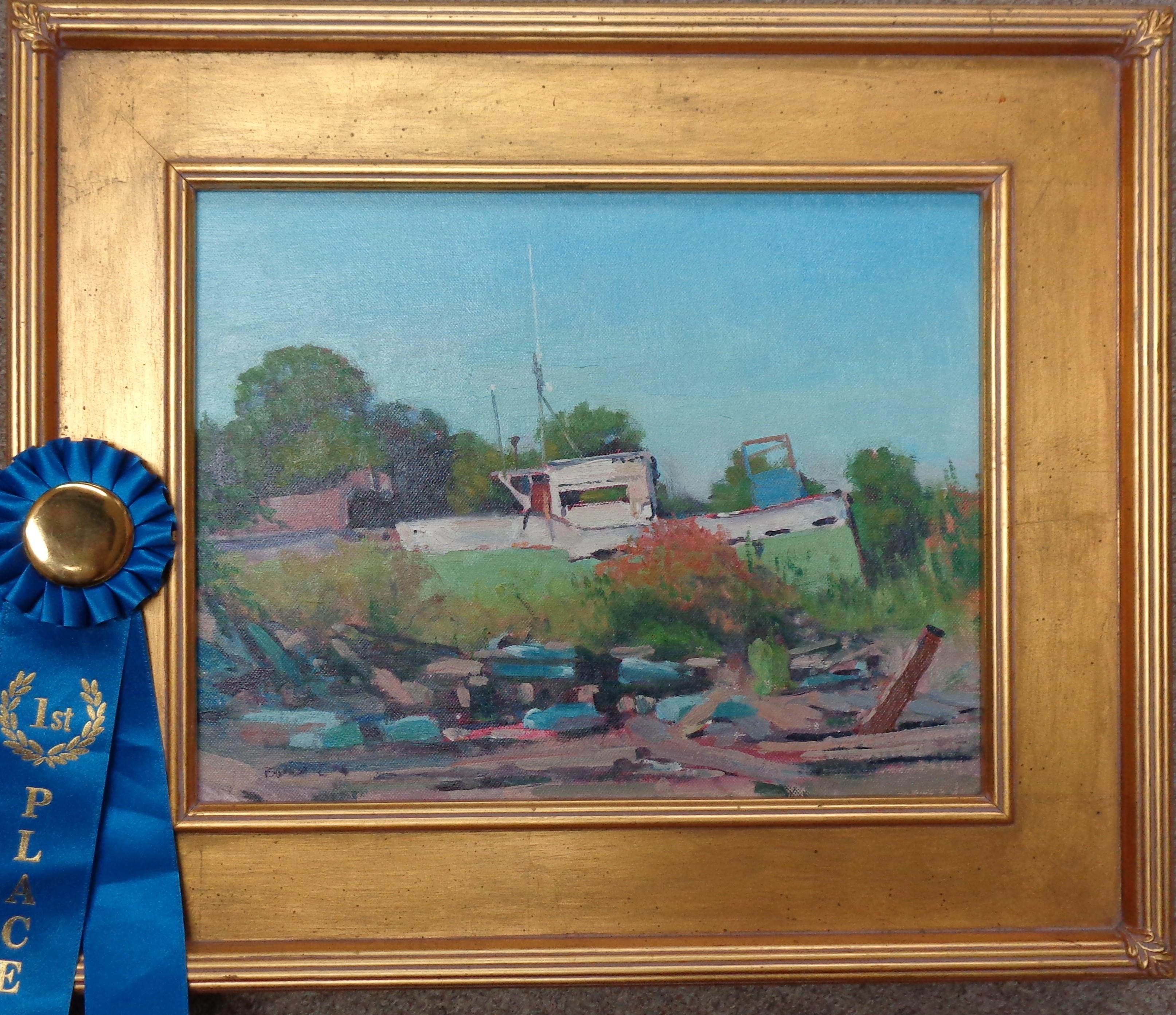 Pintura marina impresionista de barcos del galardonado Michael Budden en venta 4