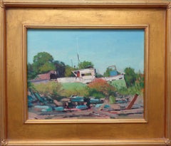 Pintura marina impresionista de barcos del galardonado Michael Budden