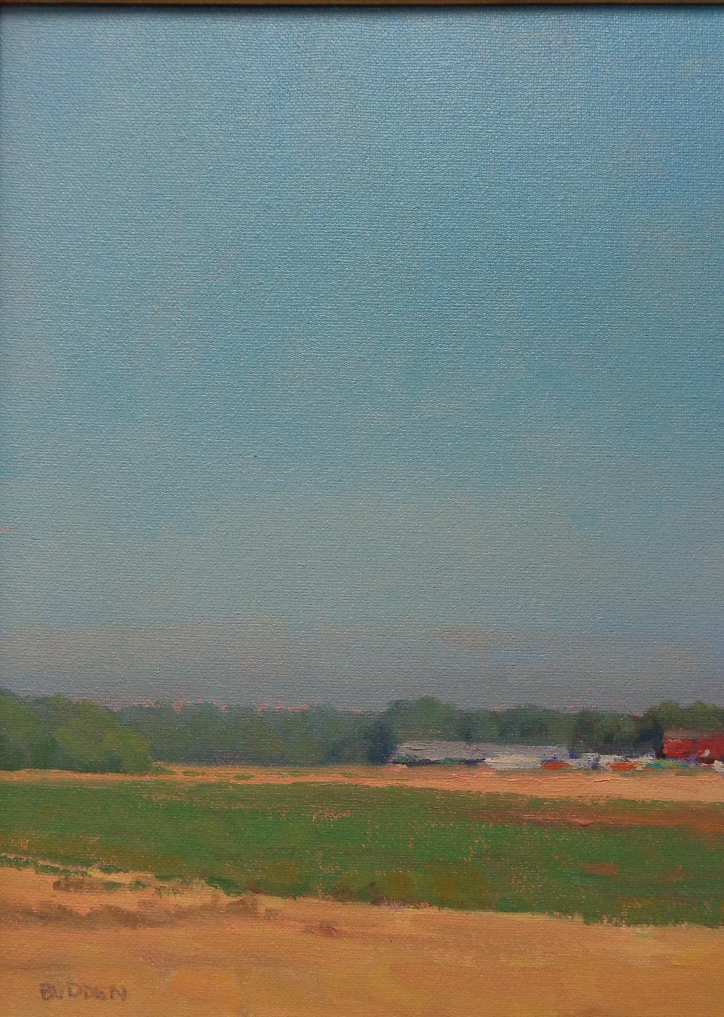 Impressionistic Farm Landscape Oil Painting Michael Budden A Perfect Evening For Sale 2