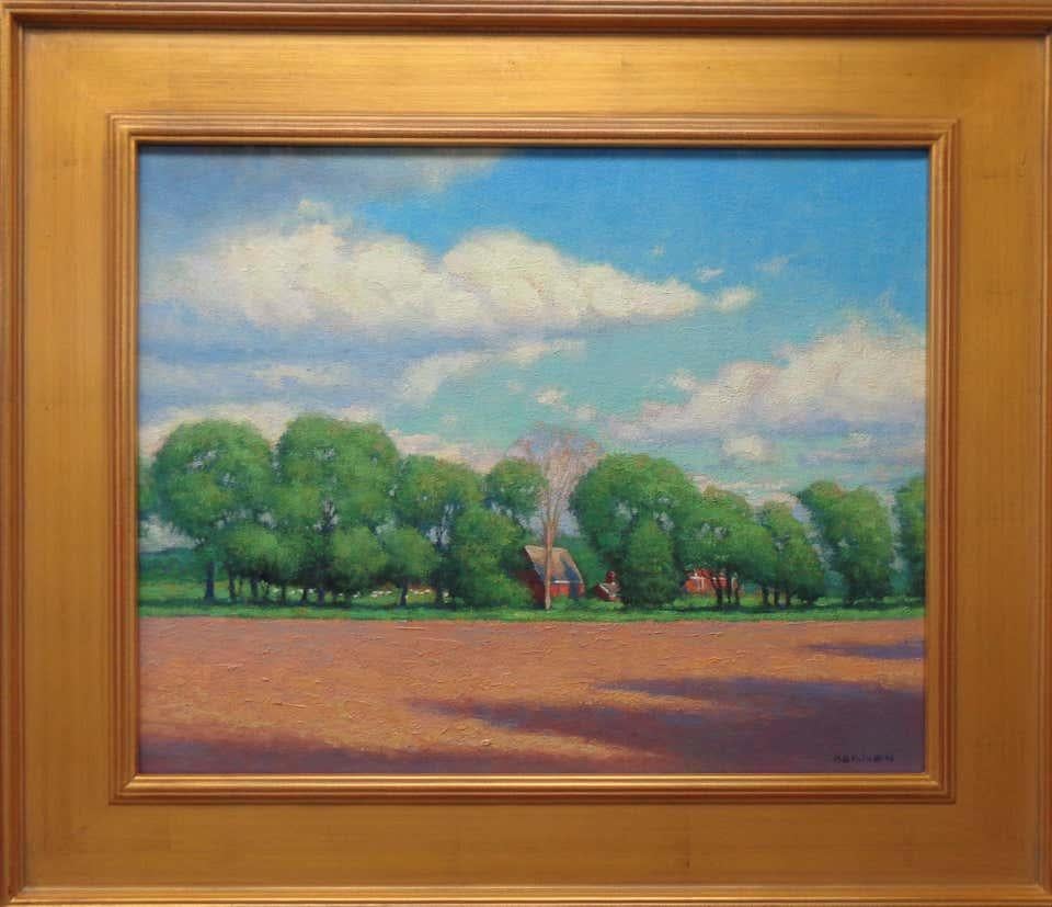 Colore del paese
olio/tela
16 x 20 senza cornice 22,38 x 26,25 con cornice come da foto
Country Color è un paesaggio dipinto a olio su tela che mostra una splendida scena di fattoria piena di luce all'inizio dell'estate. Questo dipinto emana le